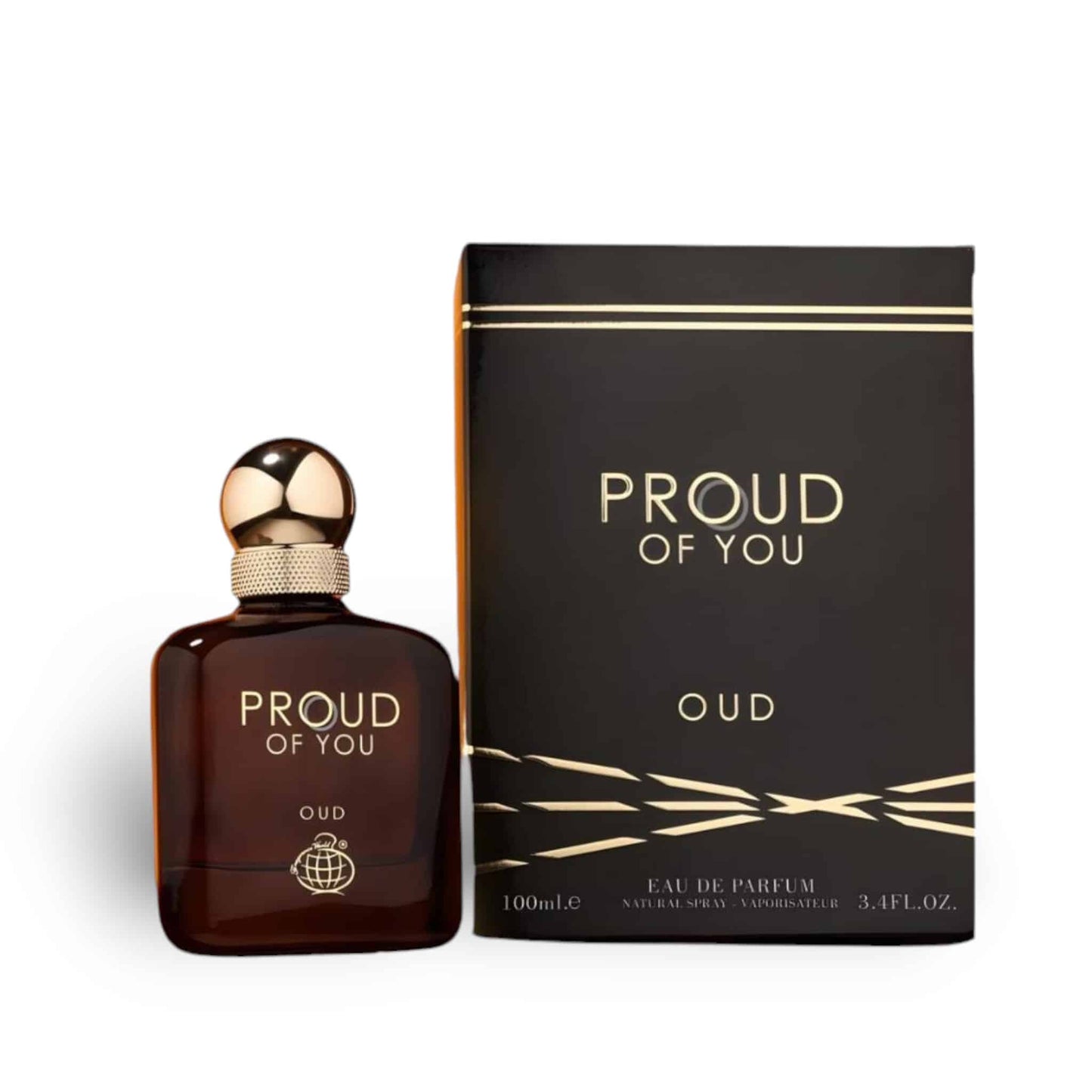 Proud of You Oud 100ml Eau de Parfum by Fragrance World bottle and box