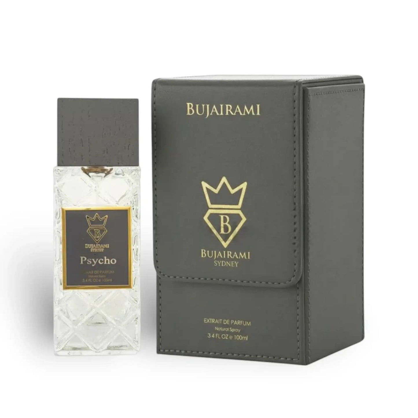Psycho 100ml Extrait de Parfum by Bujairami bottle and box
