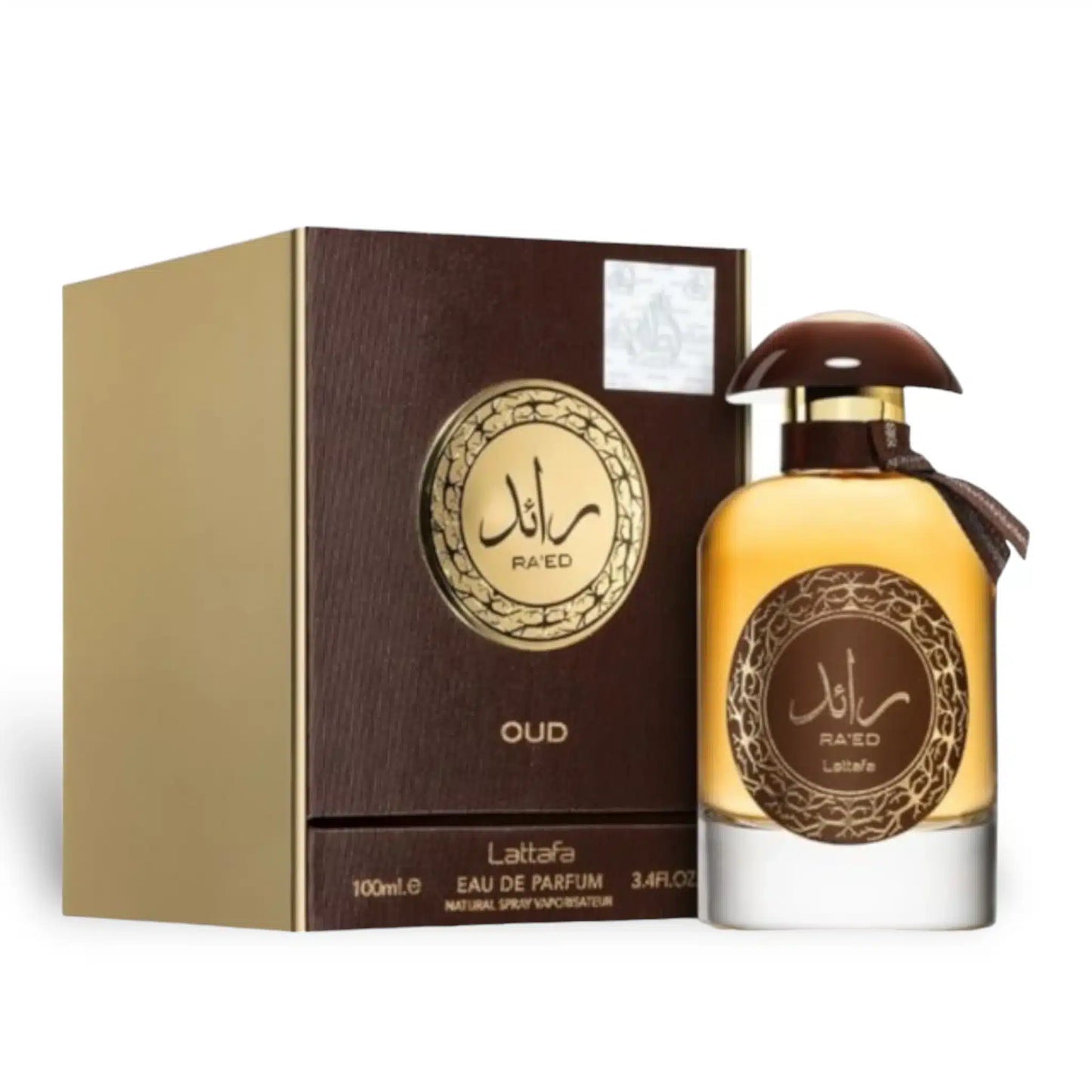 Ra'ed Oud 100ml Eau de Parfum by Lattafa bottle and box
