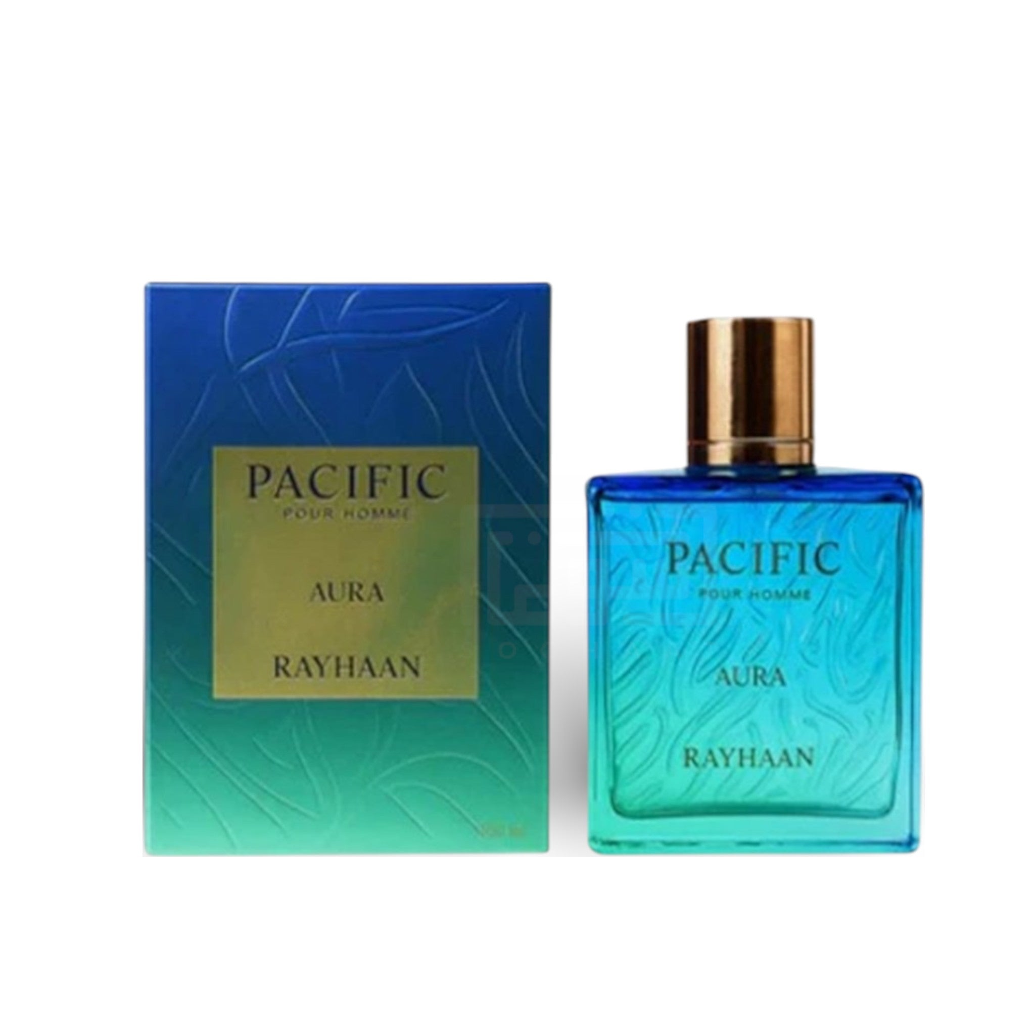 Rayhaan Pacific Aura 100ml Eau de Parfum by Rayhaan bottle and box