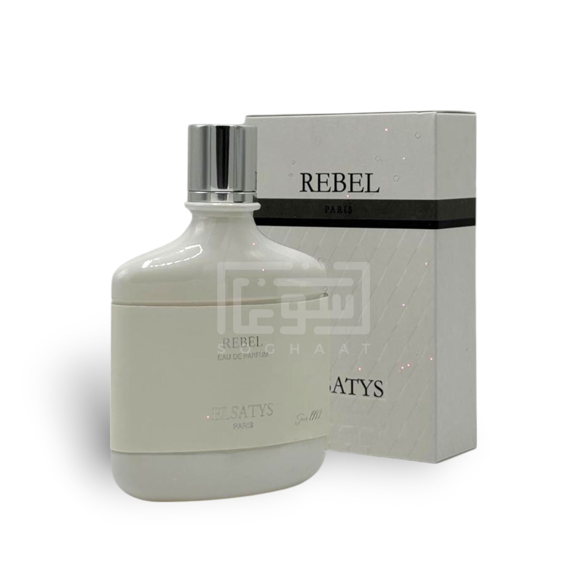 Rebel (Elsatys Leather Collection) 100ml Eau de Parfum by Parisis Parfums bottle and box