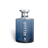 Reload Blue 100ml Eau de Parfum by Lattafa fragrance packaging front view