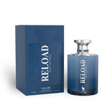 Reload Blue 100ml Eau de Parfum by Lattafa bottle and box