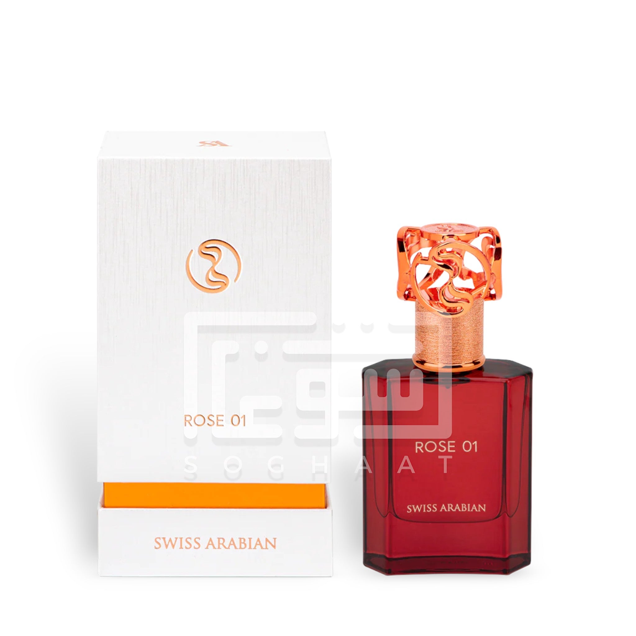 Rose 01 50ml Extrait de Parfum by Swiss Arabian bottle and box