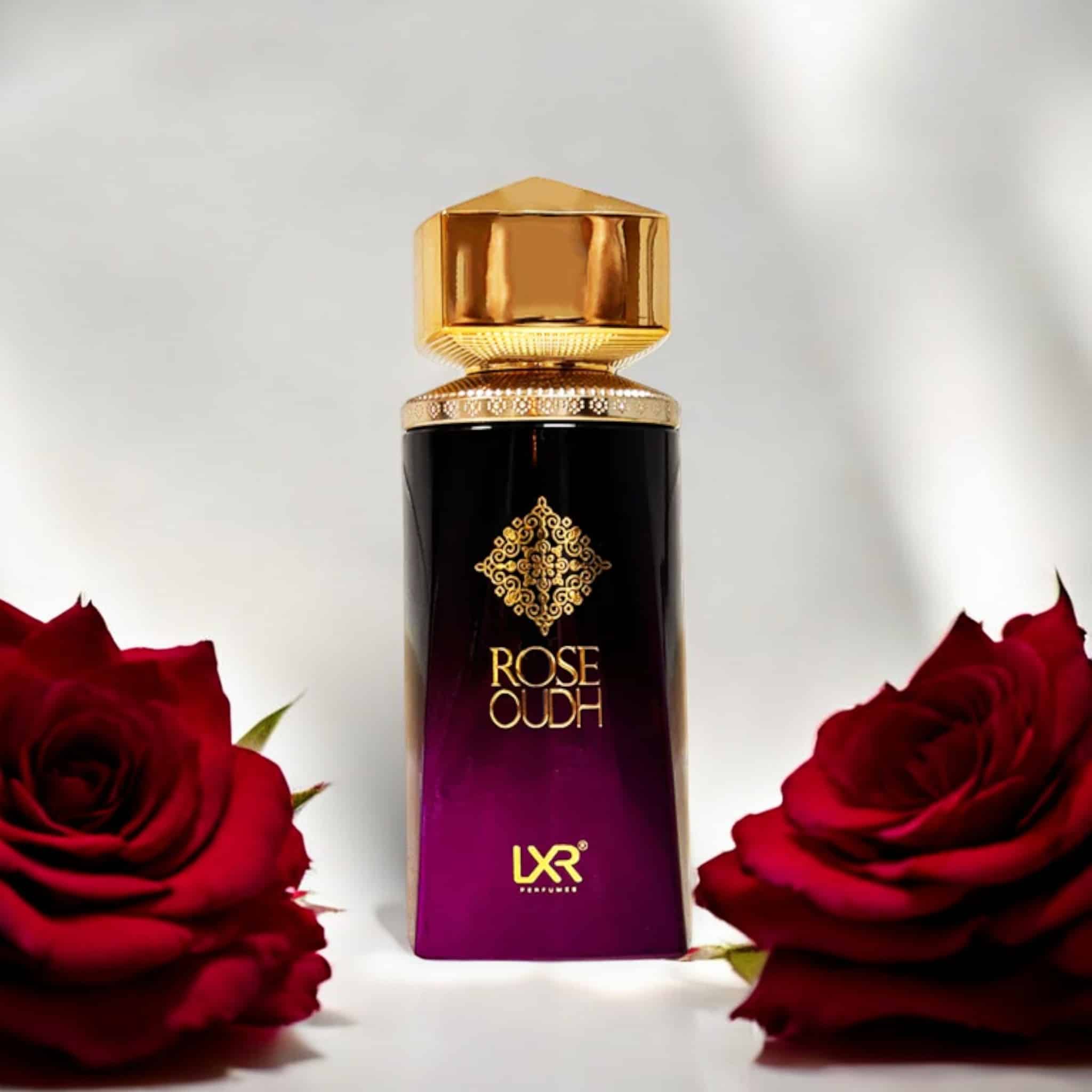 Rose Oudh 100ml Extrait de Parfum by LXR perfume bottle close up