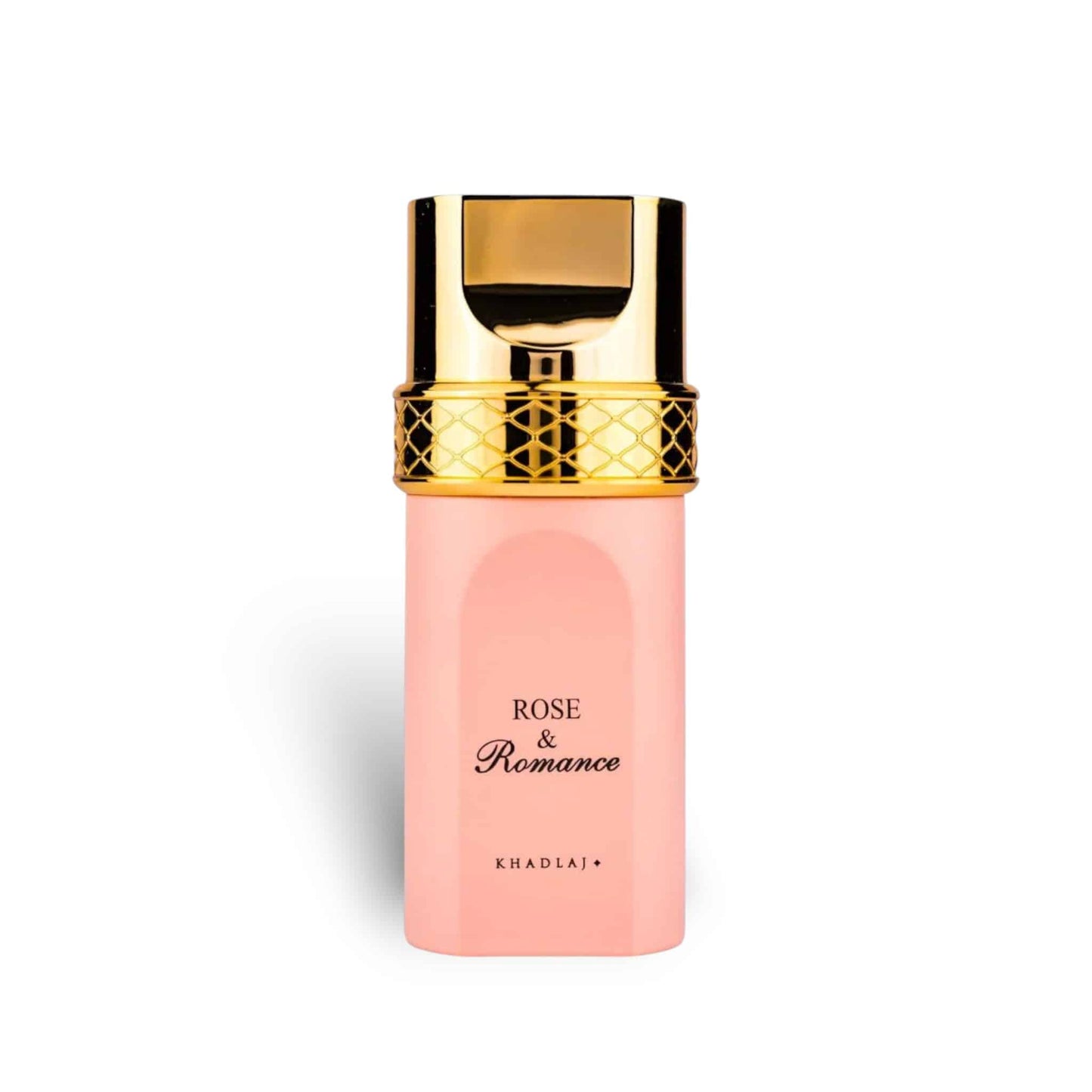 Rose & Romance in Gold 100ml Eau de Parfum by Khadlaj fragrance packaging front view