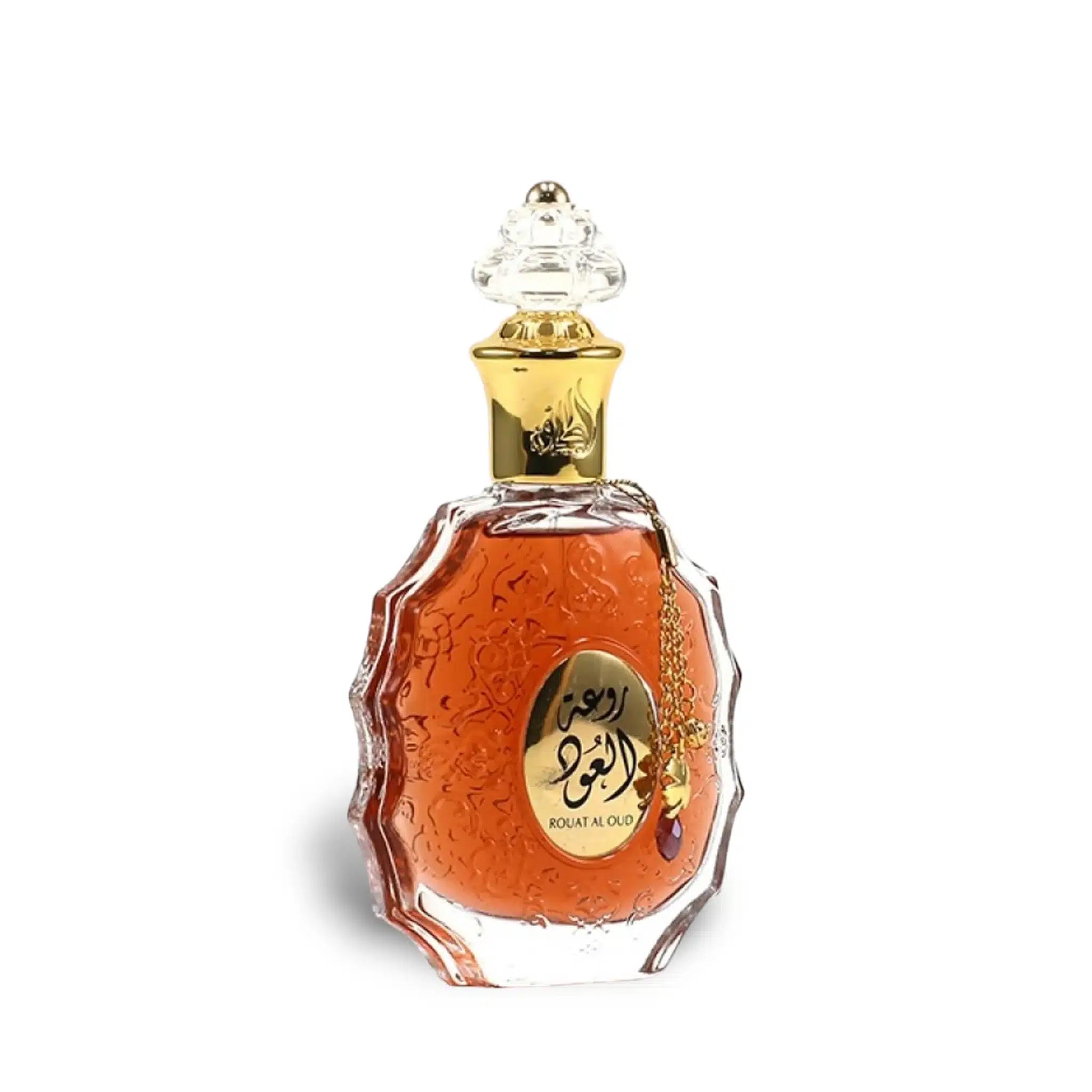 Rouat Al Oud 100ml Eau de Parfum by Lattafa perfume bottle close up