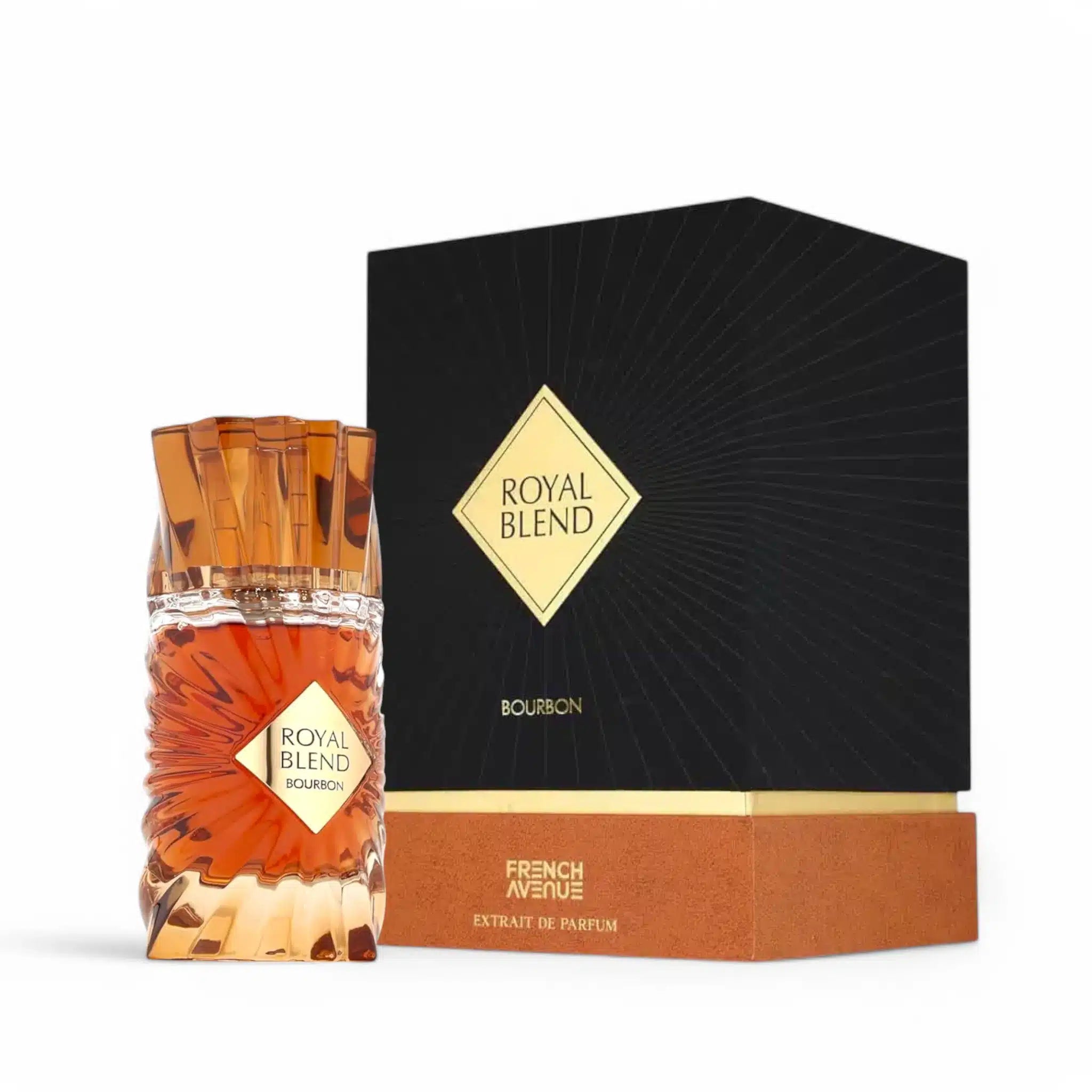 Royal Blend Bourbon 100ml Eau de Parfum by French Avenue bottle and box