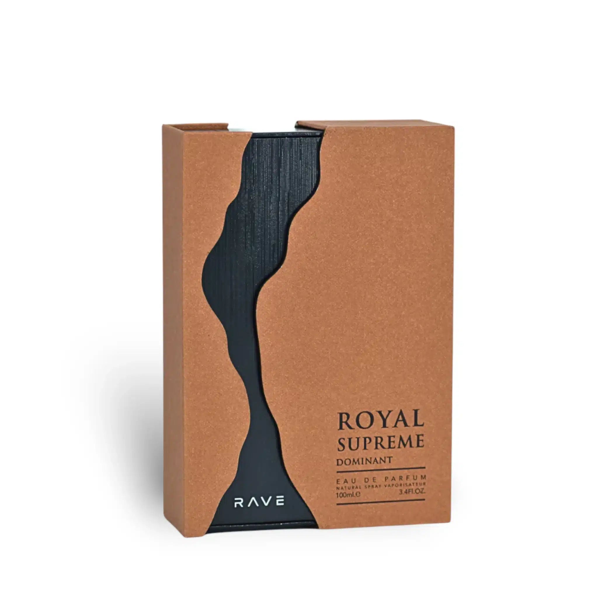 Royal Supreme Dominant 100ml Eau de Parfum by Lattafa perfume bottle close up