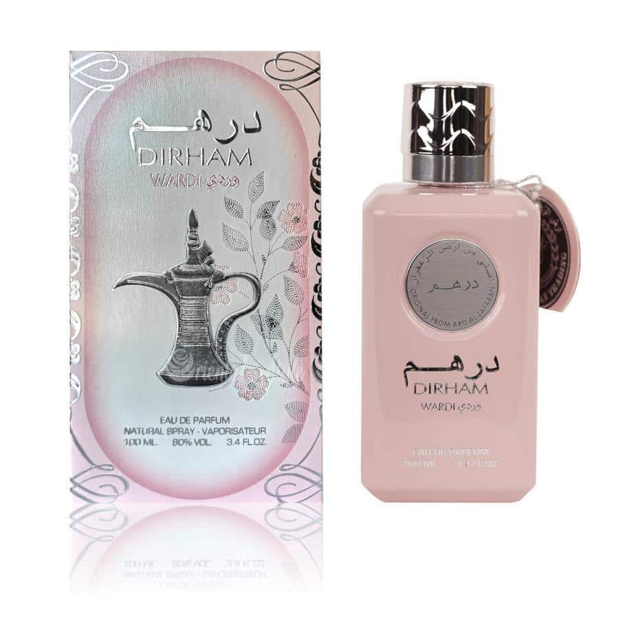 Dirham Wardi 100ml Eau de Parfum by Ard Al Zaafaran bottle and box