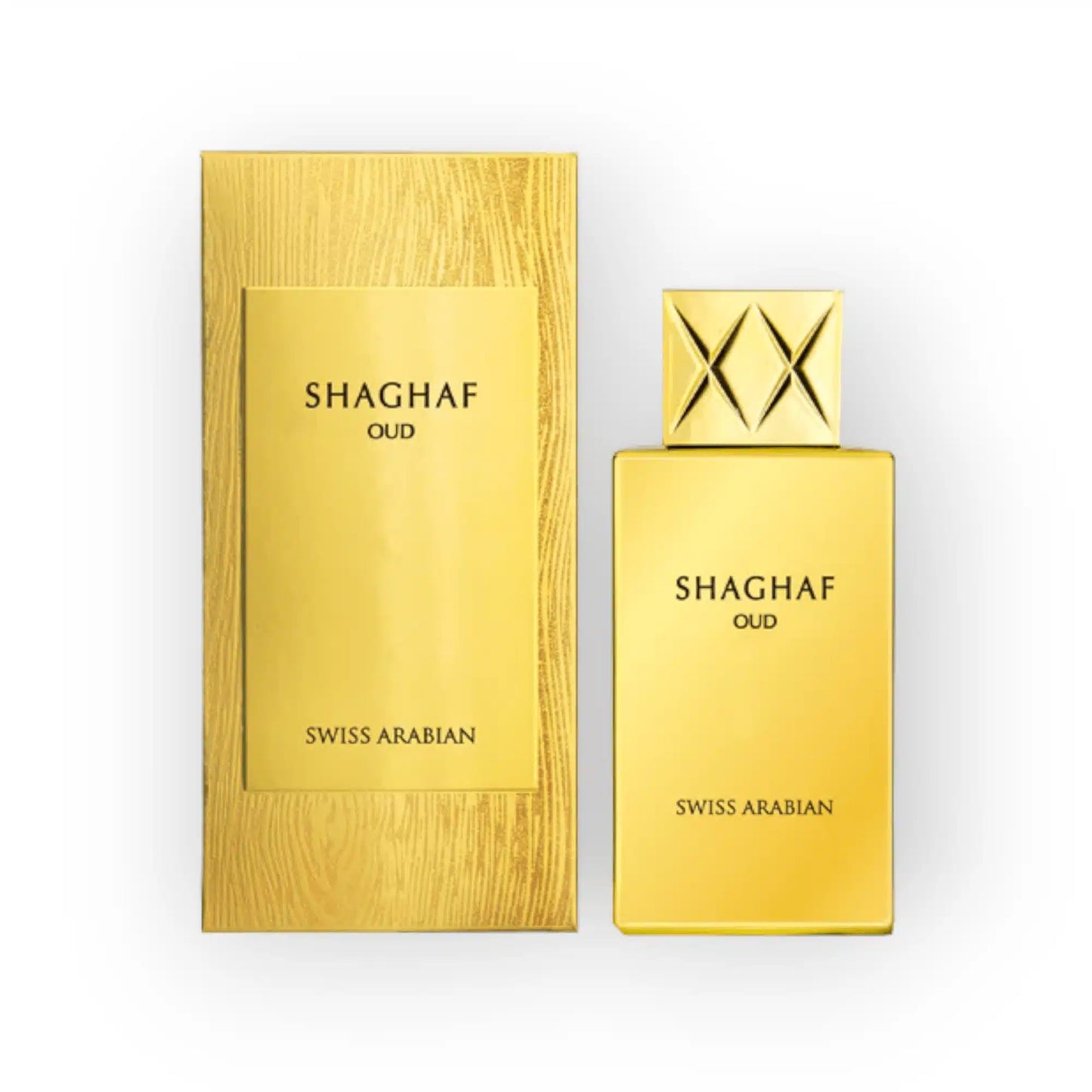 Shaghaf Oud 75ml Eau de Parfum by Swiss Arabian bottle and box