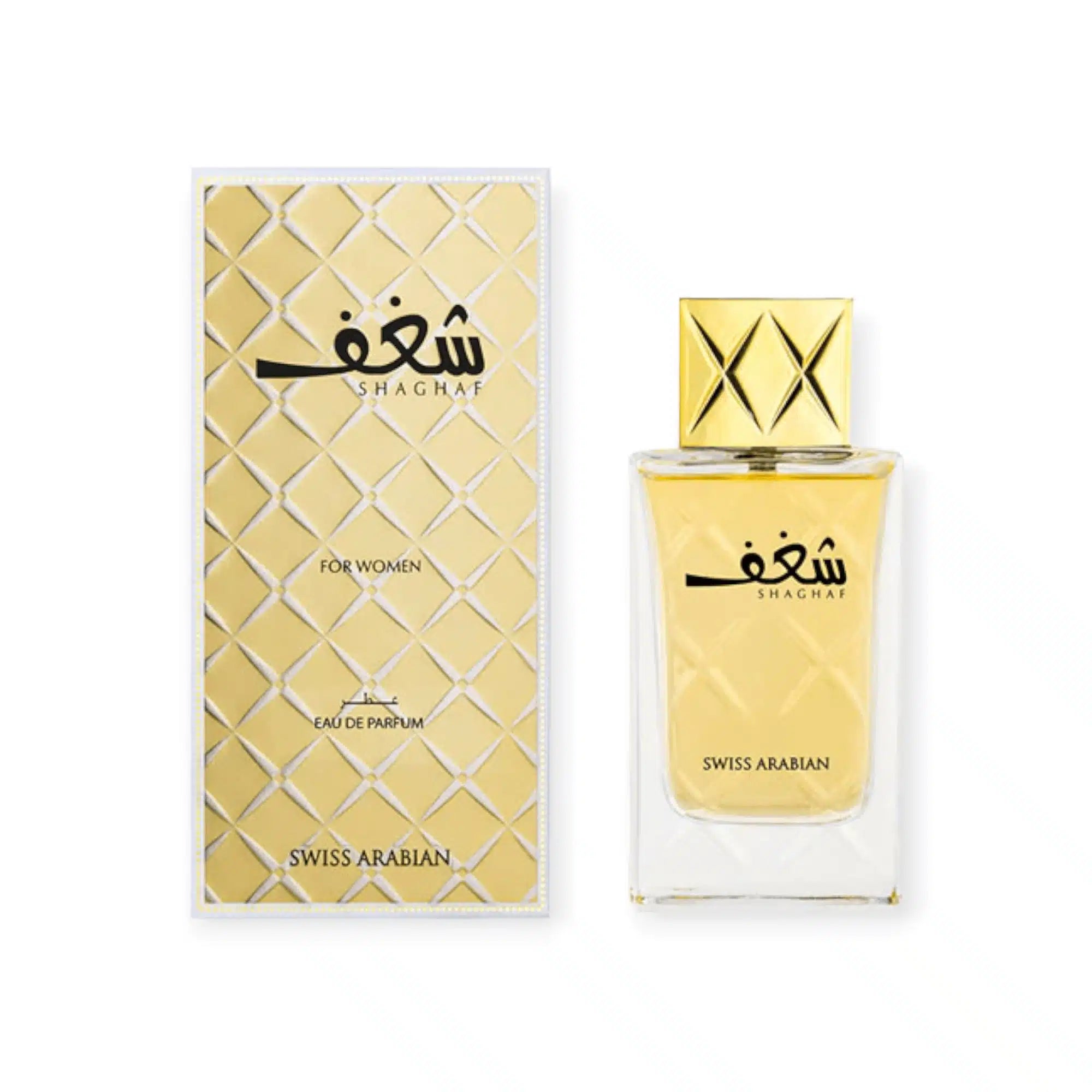 Shaghaf 75ml Eau de Parfum by Swiss Arabian bottle and box