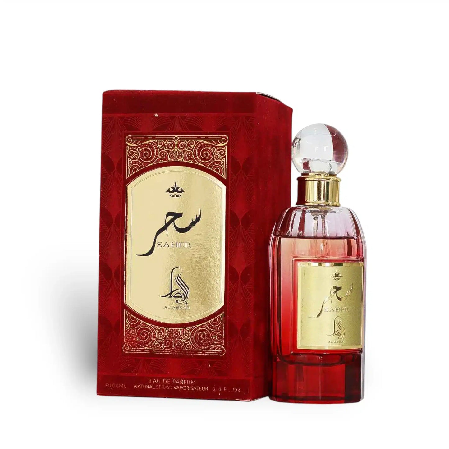 Saher 100ml Eau de Parfum by Al Absar bottle and box