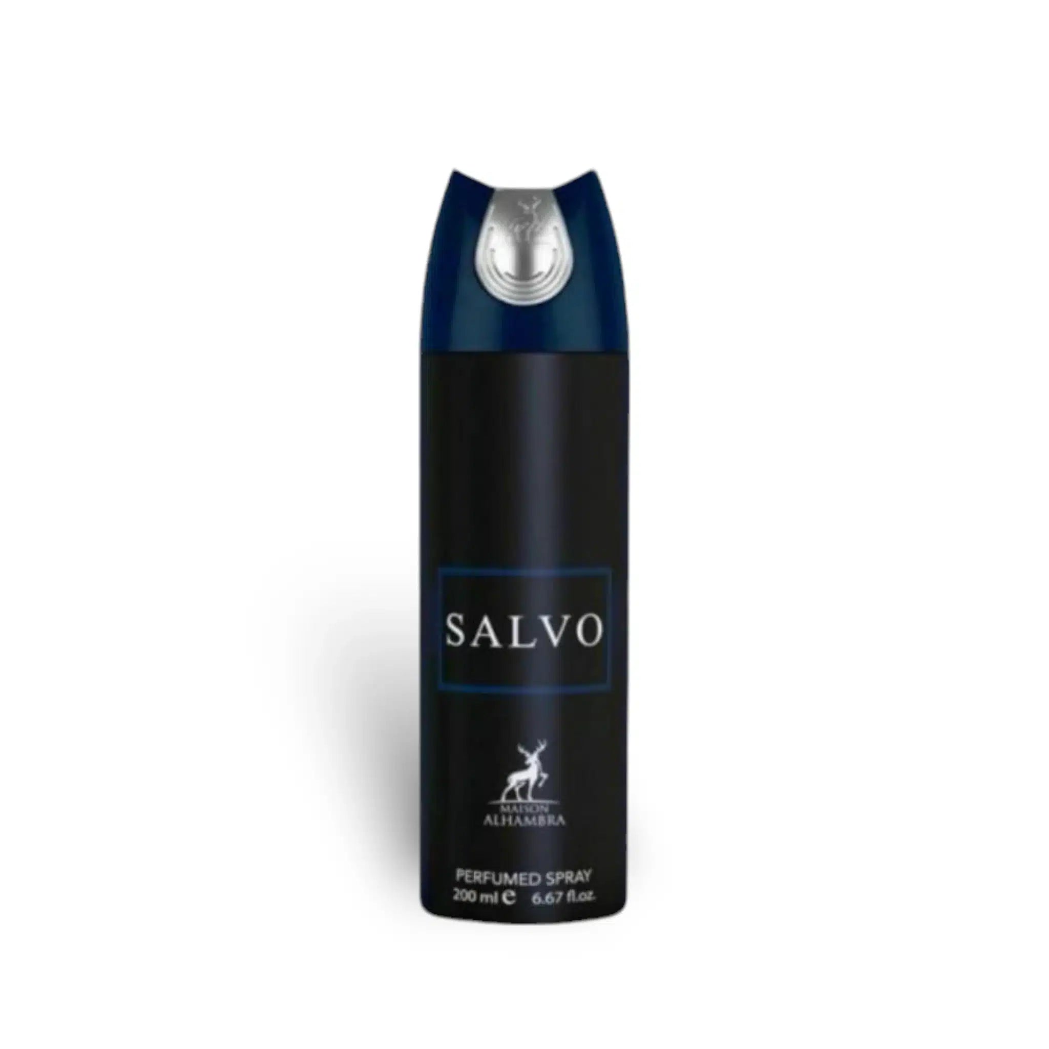 Salvo Perfumed 200ml Body Spray by Maison Alhambra body spray can and packaging