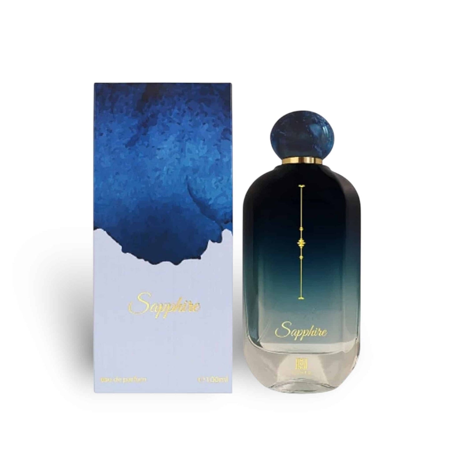 Sapphire 100ml Eau de Parfum by Ahmed Al Maghribi bottle and box