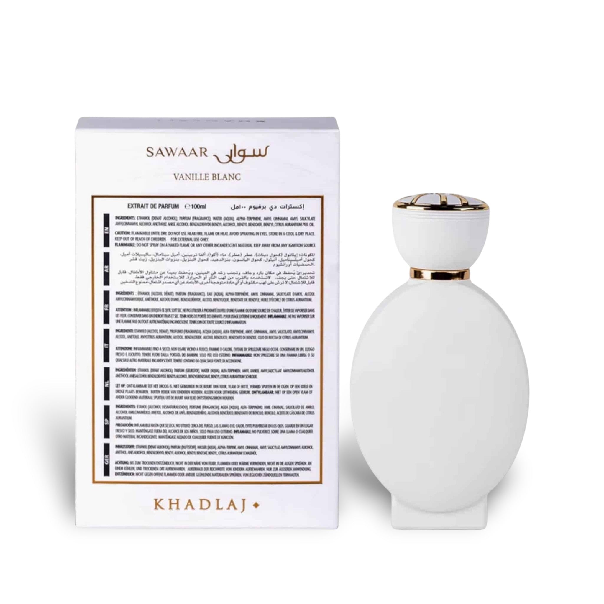 Sawaar Vanille Blanc 100ml Extrait de Parfum by Khadlaj Arabian perfume product image