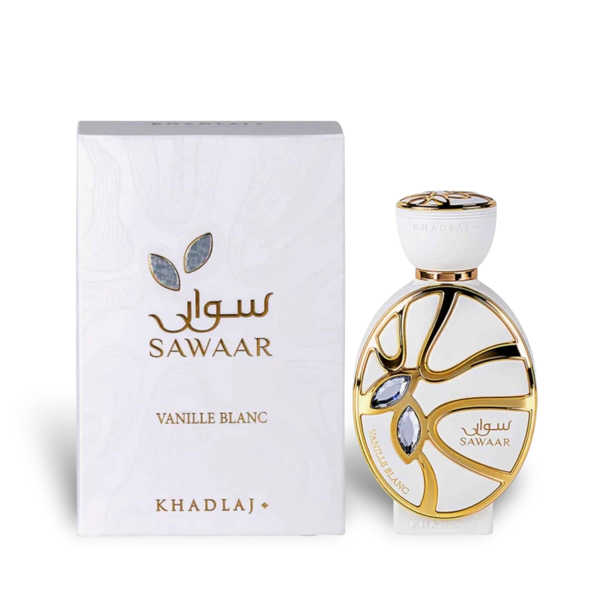 Sawaar Vanille Blanc 100ml Extrait de Parfum by Khadlaj bottle and box