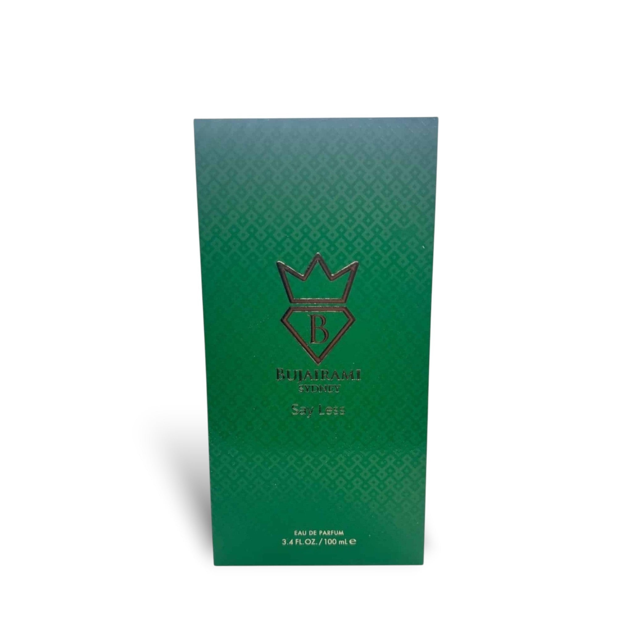 Say Less 100ml Eau de Parfum by Bujairami fragrance packaging front view