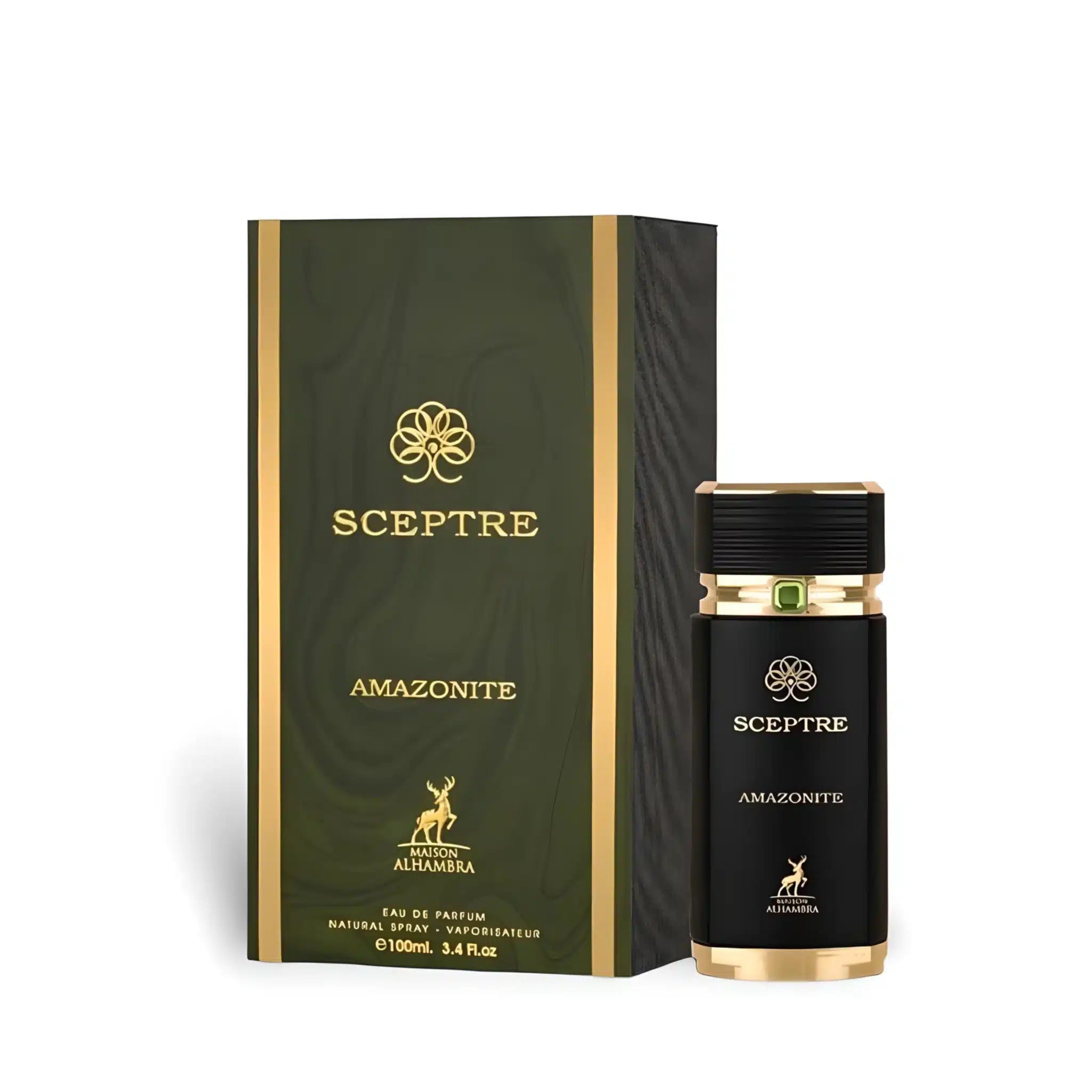 Sceptre Amazonite 100ml Eau de Parfum by Maison Alhambra bottle and box