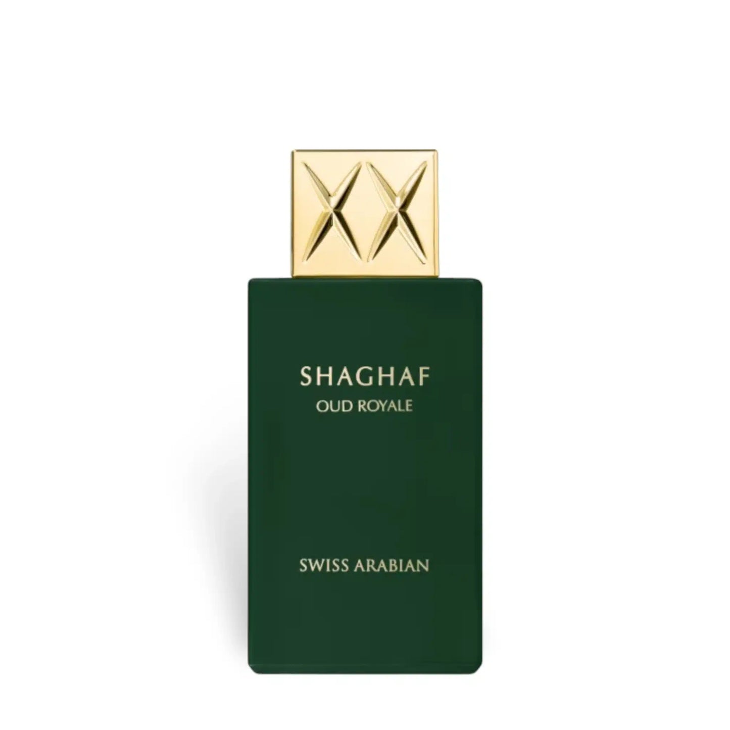 Shaghaf Oud Royale 75ml Eau de Parfum by Swiss Arabian fragrance packaging front view