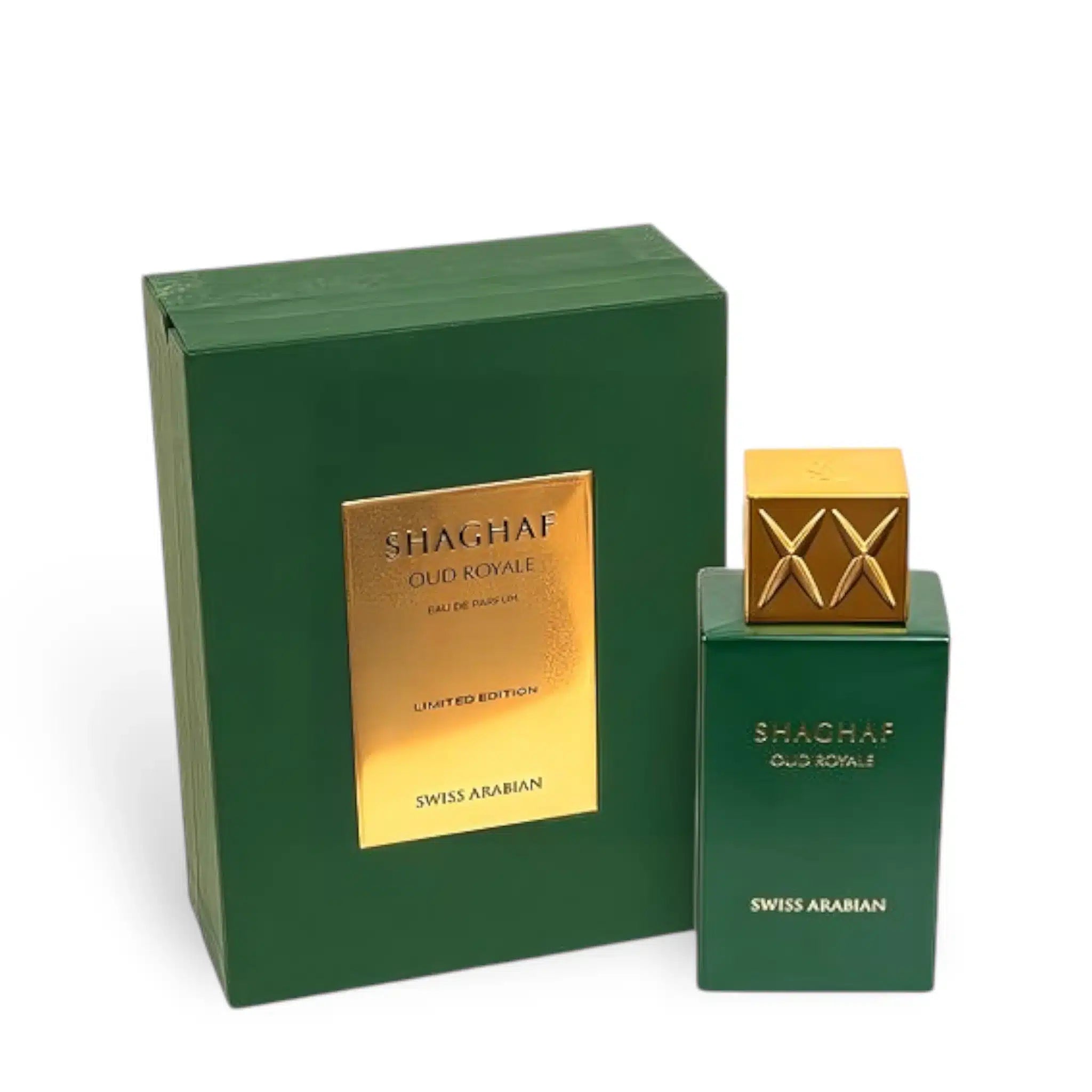 Shaghaf Oud Royale 75ml Eau de Parfum by Swiss Arabian bottle and box