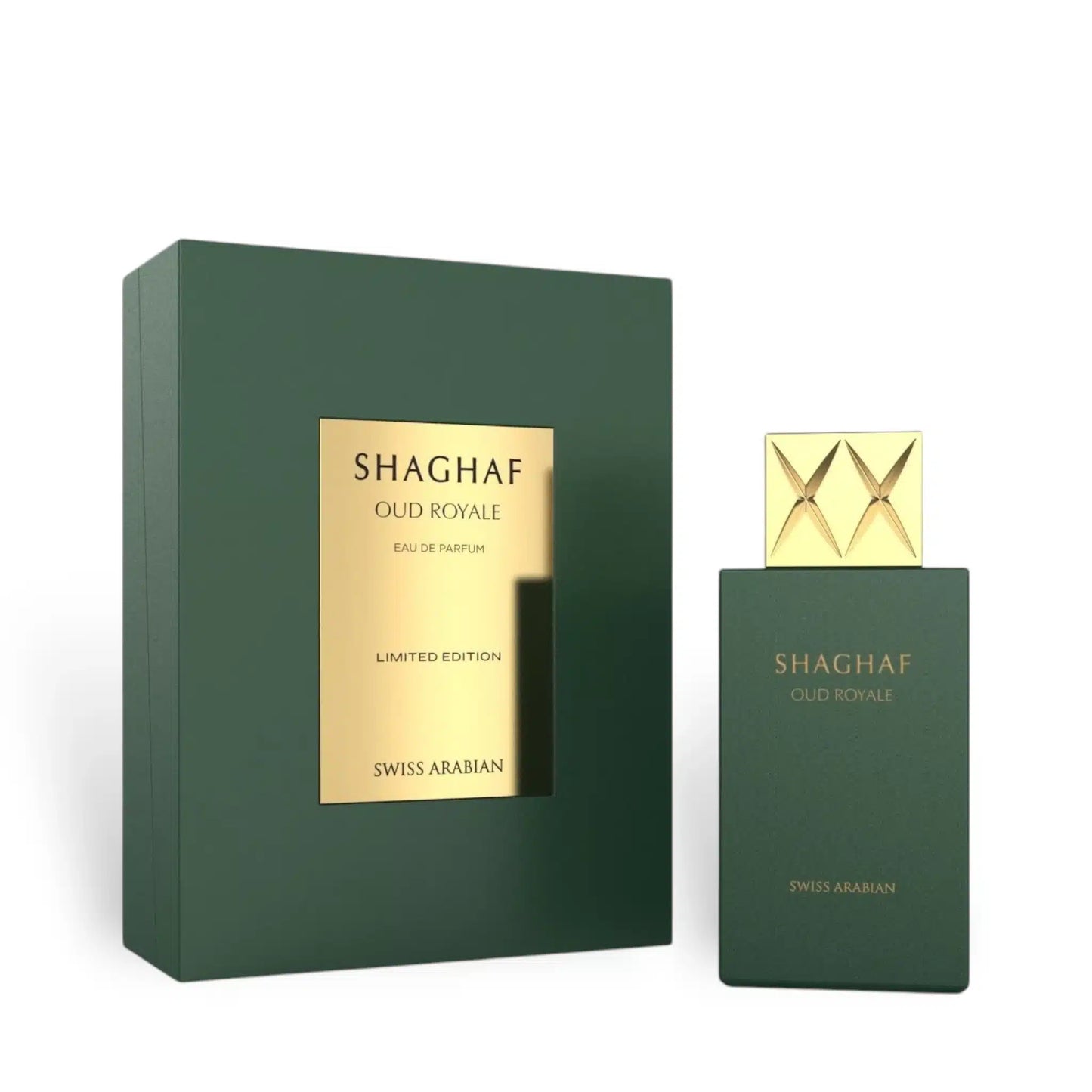 Shaghaf Oud Royale 75ml Eau de Parfum by Swiss Arabian perfume bottle close up