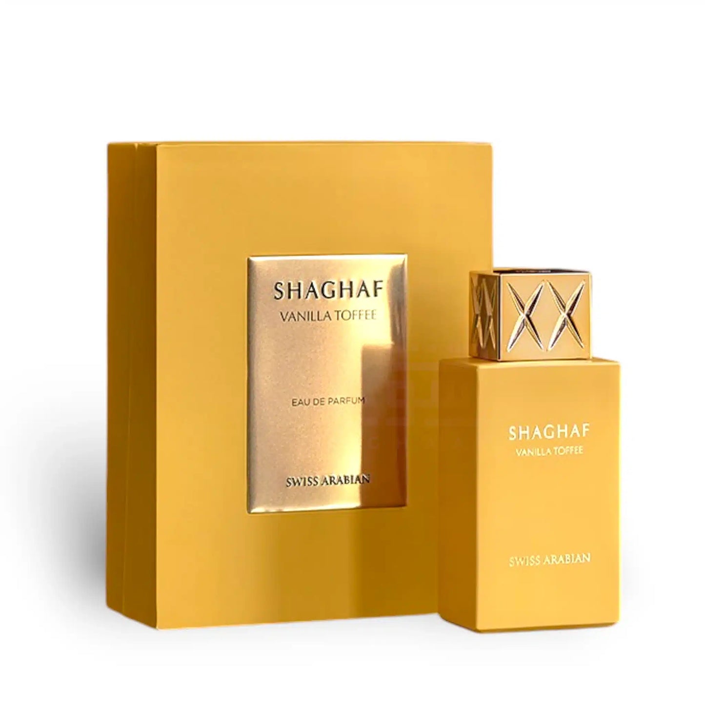 Shaghaf Vanilla Toffee 75ml Eau de Parfum by Swiss Arabian bottle and box