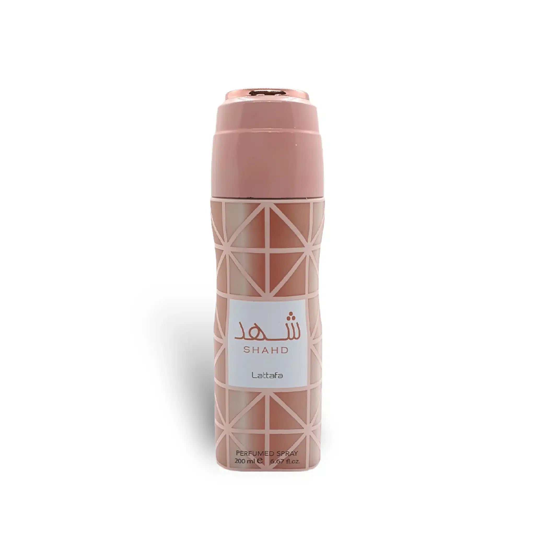 Shahd Perfumed 200ml Body Spray by Lattafa body spray can and packaging