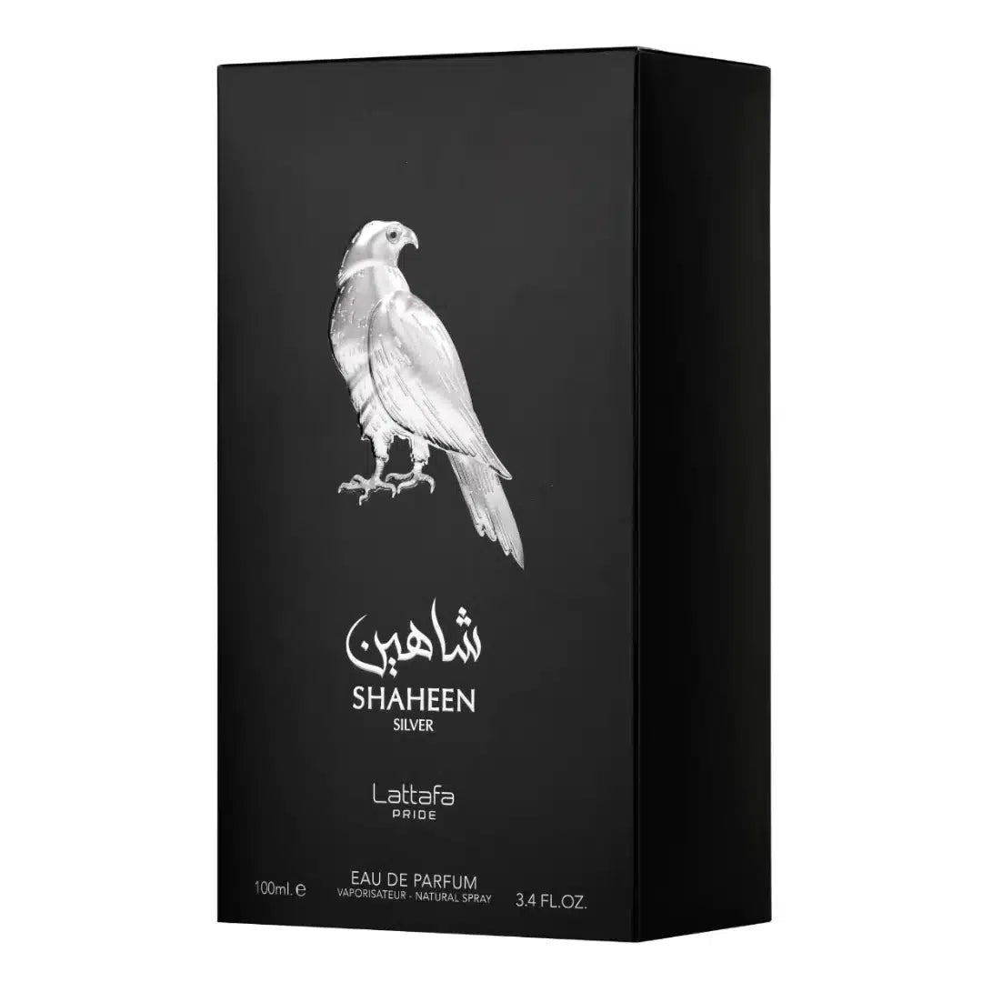 Shaheen Silver 100ml Eau de Parfum by Lattafa Pride fragrance bottle