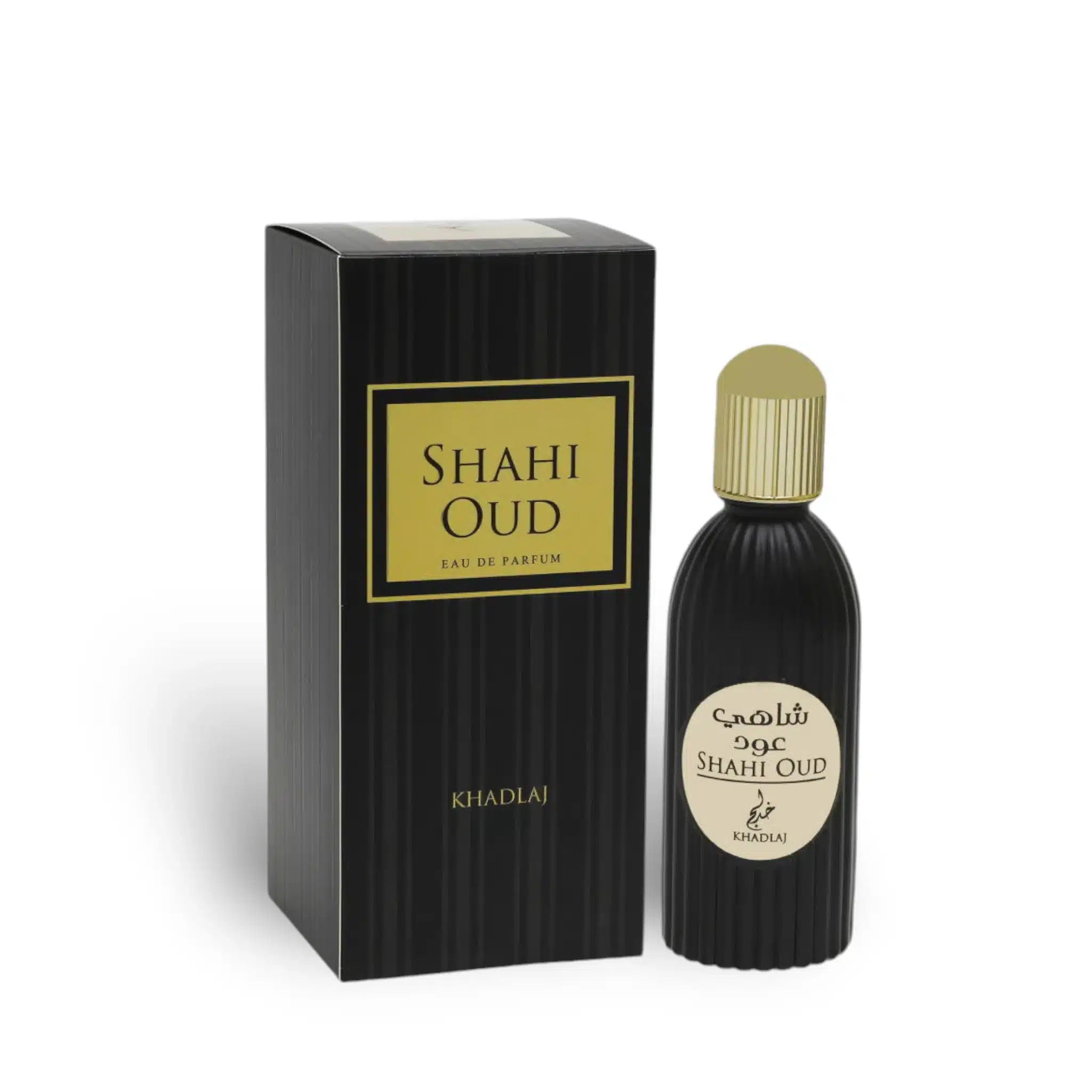Shahi Oud 100ml Eau de Parfum by Khadlaj bottle and box