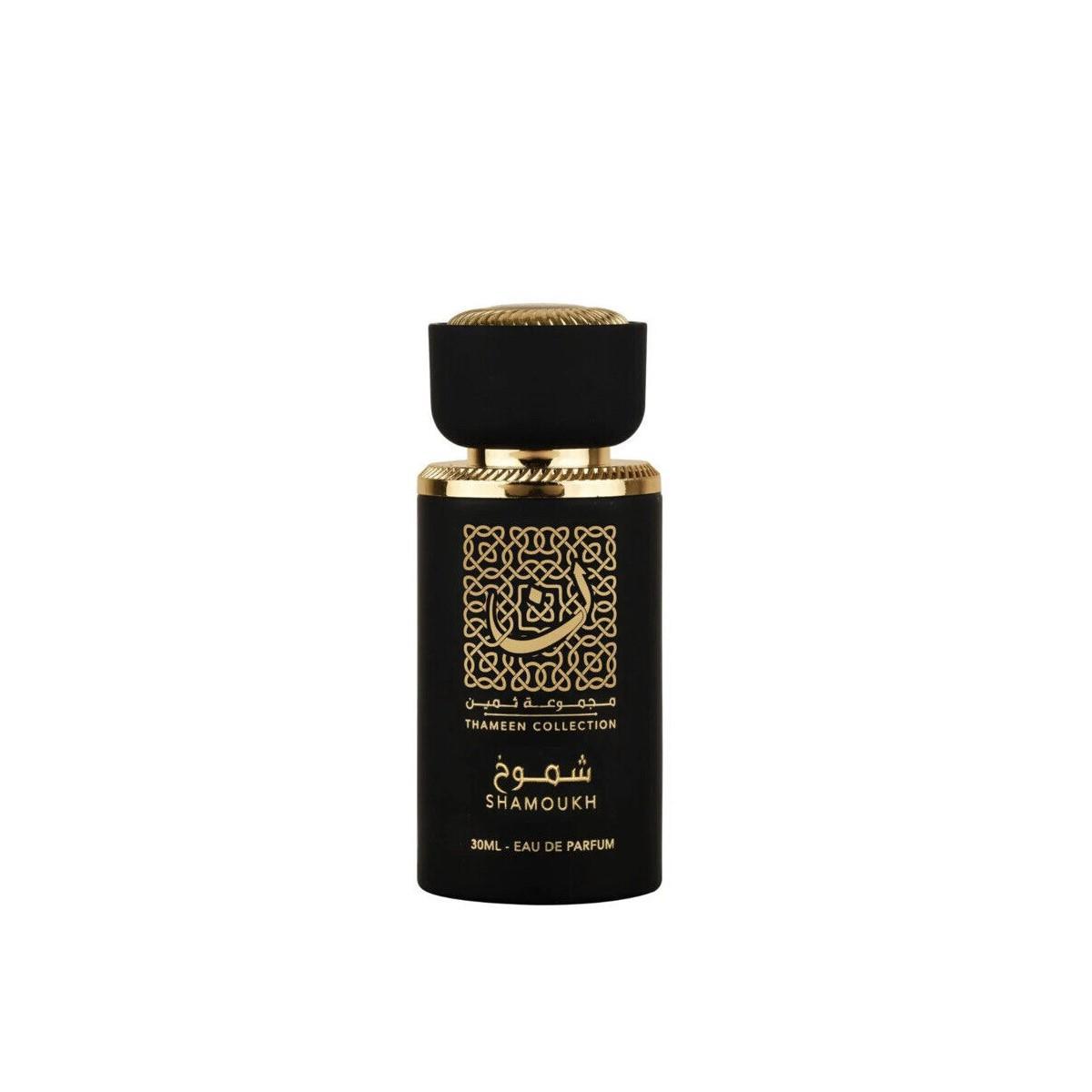 Shamoukh (Thameen Collection) 30ml Eau de Parfum by Lattafa fragrance packaging front view