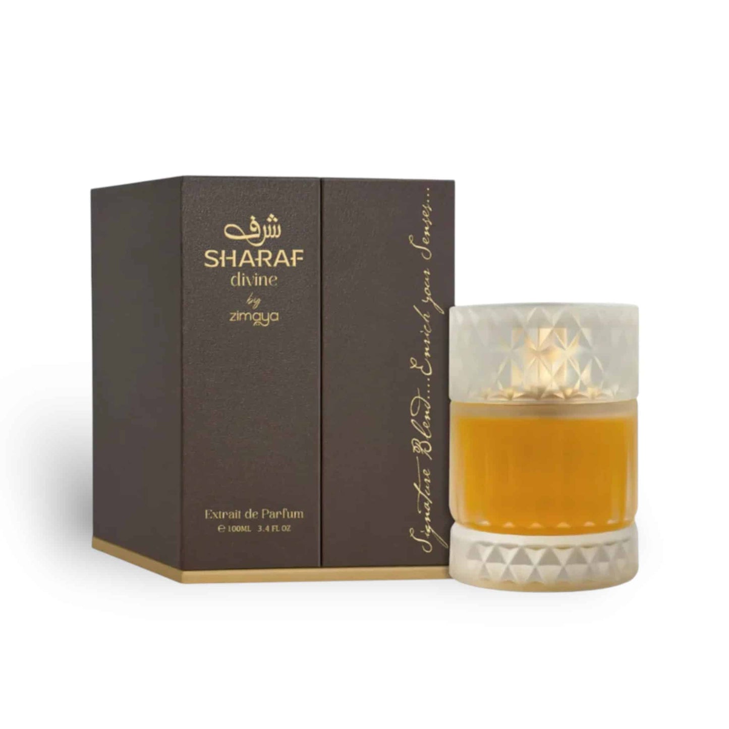 Sharaf Divine 100ml Eau de Parfum by Zimaya fragrance bottle