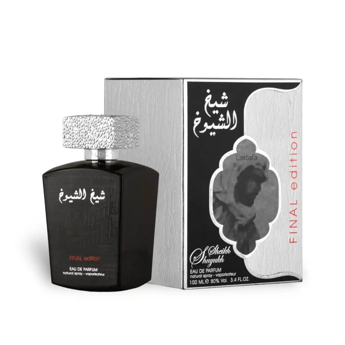 Sheikh Al Shuyukh Final Edition 100ml Eau de Parfum by Lattafa bottle and box