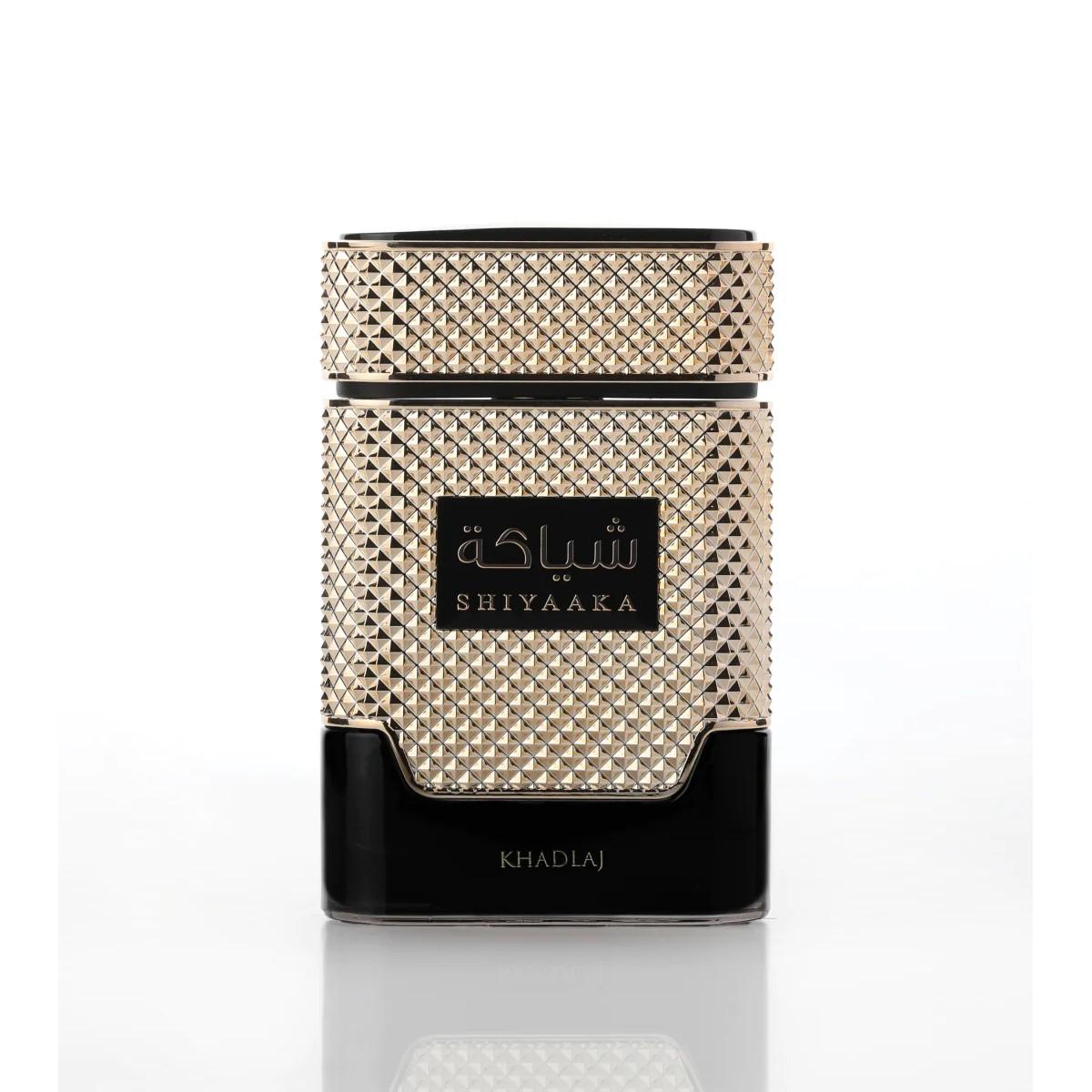 Shiyaaka Gold 100ml Eau de Parfum by Khadlaj fragrance packaging front view