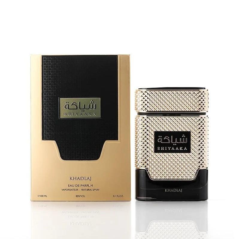 Shiyaaka Gold 100ml Eau de Parfum by Khadlaj bottle and box