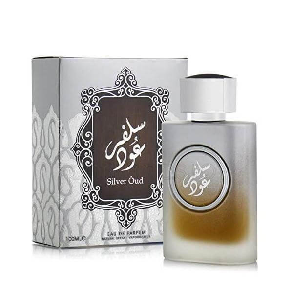 Silver Oud 100ml Eau de Parfum by Asdaaf bottle and box