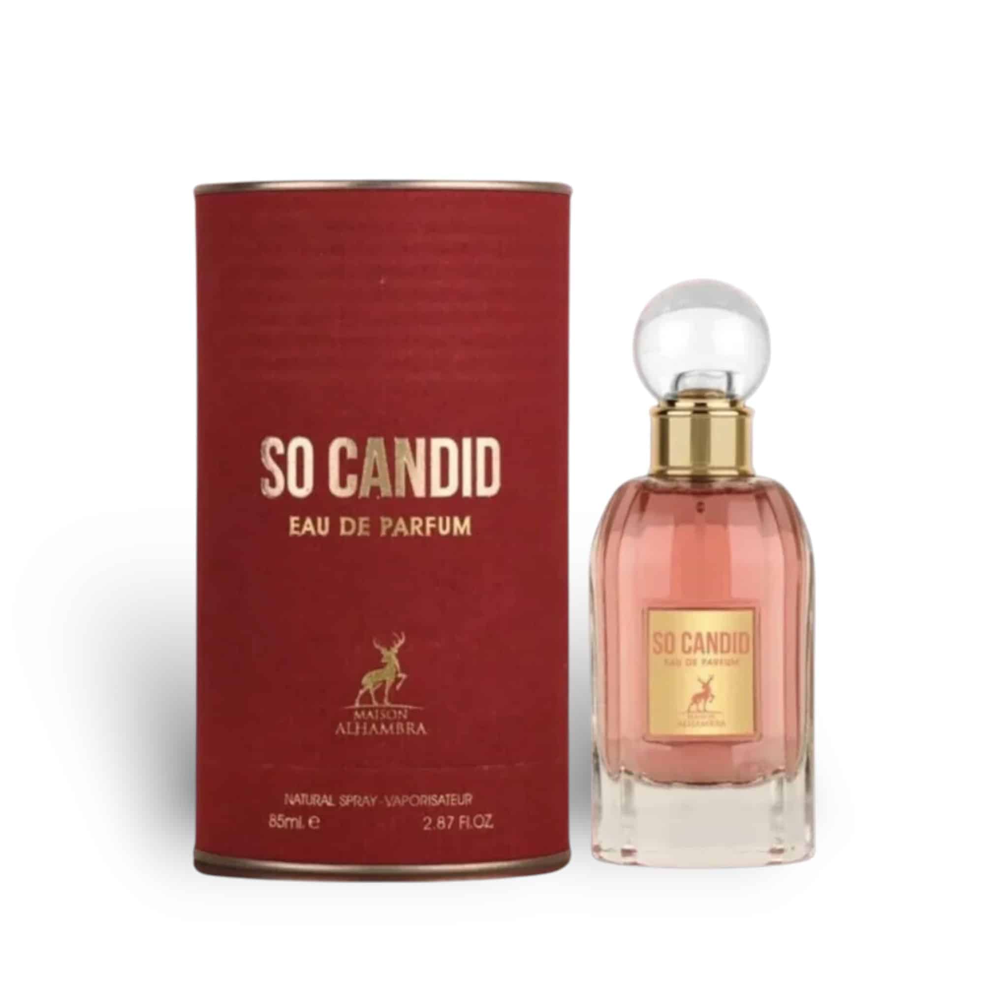 So Candid 85ml Eau de Parfum by Maison Alhambra bottle and box