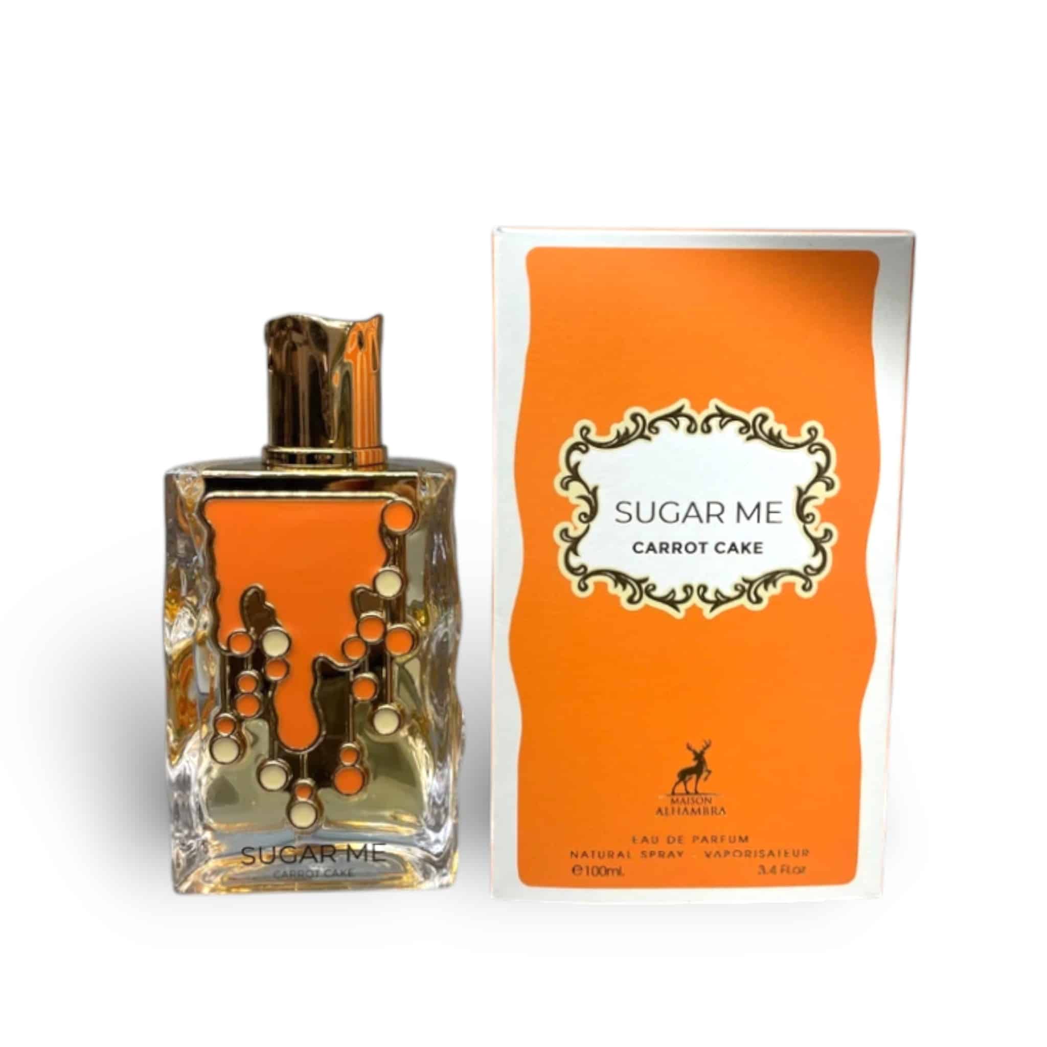Sugar Me Carrot Cake 100ml Eau de Parfum by Maison Alhambra bottle and box