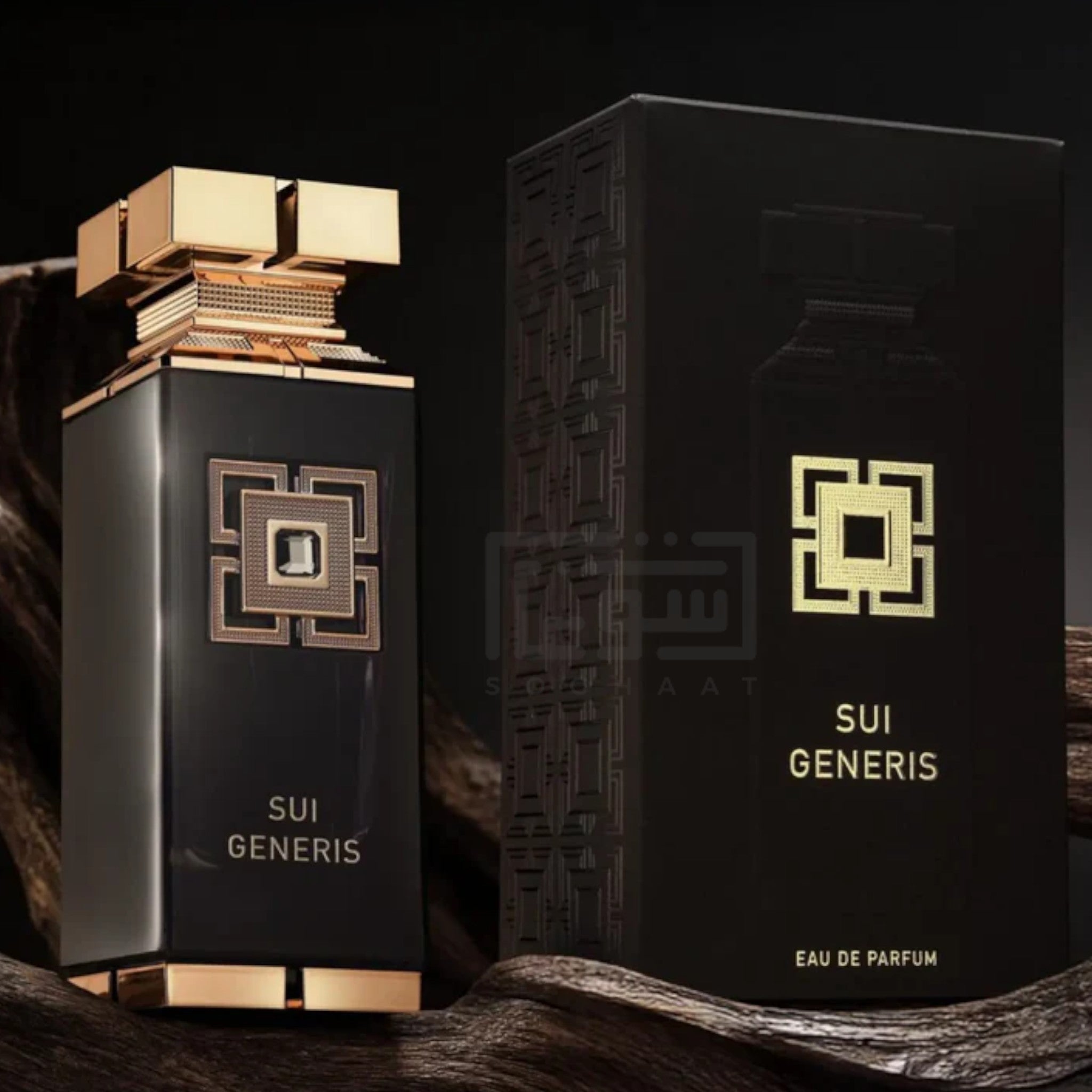 Sui Generis 100ml Eau de Parfum by Fragrance World bottle and box