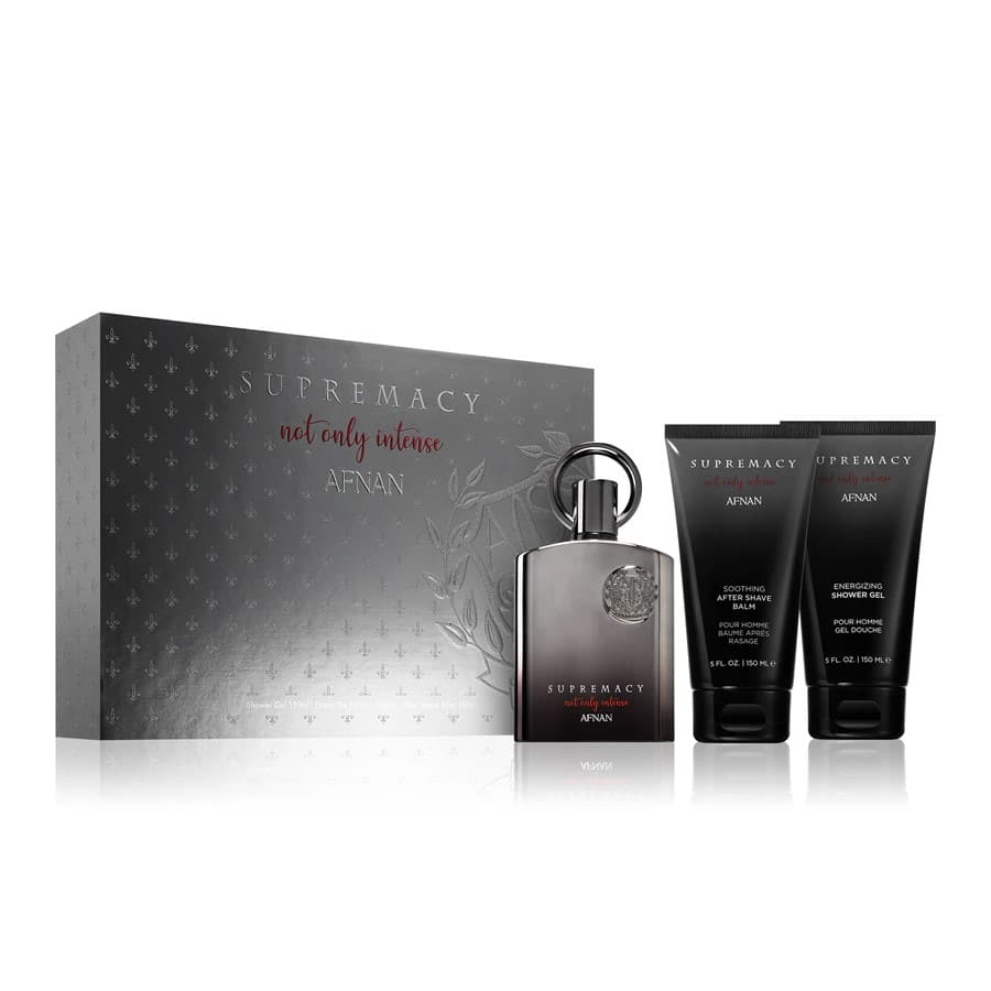 Supremacy Not Only Intense 100ml Gift Set by Afnan bottle and box