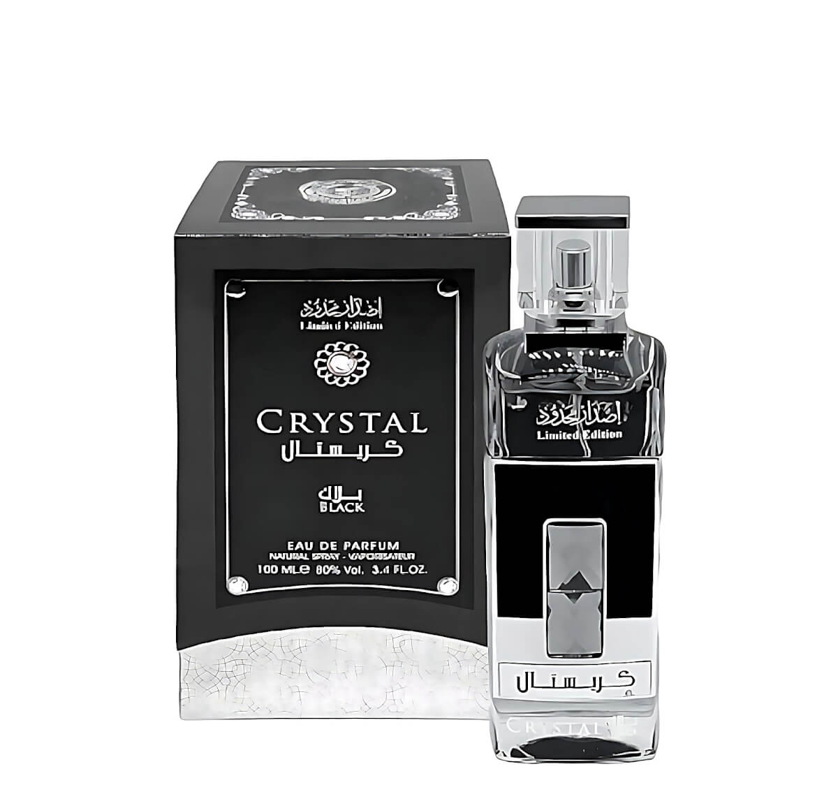 Crystal Black 100ml Eau de Parfum by Ard Al Zaafaran bottle and box