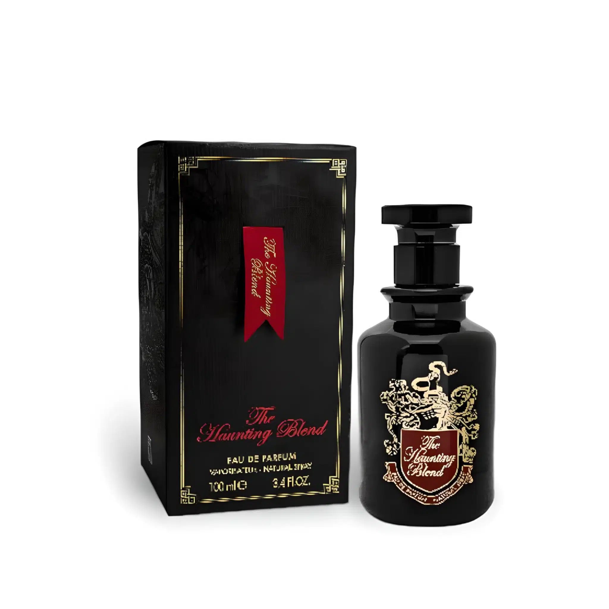 The Haunting Blend 100ml Eau de Parfum by Fragrance World bottle and box