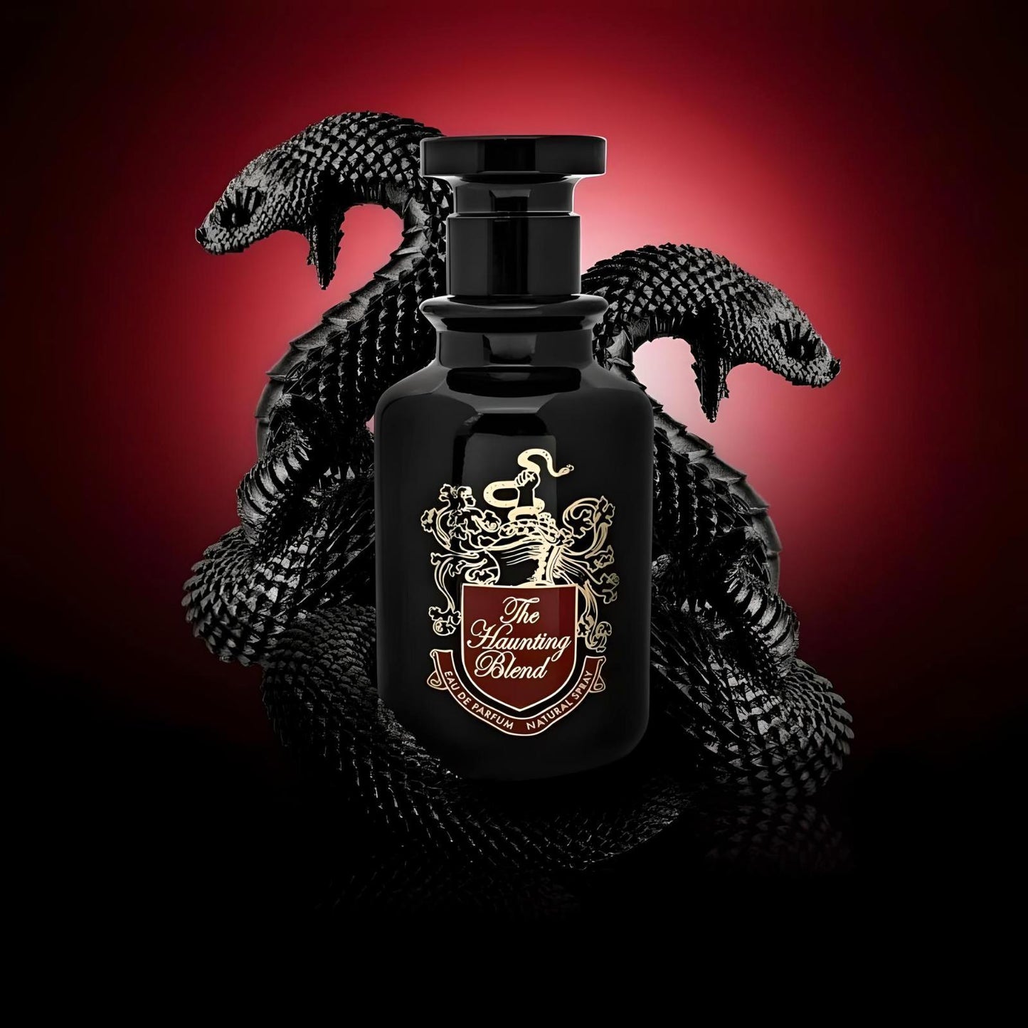 The Haunting Blend 100ml Eau de Parfum by Fragrance World perfume bottle close up