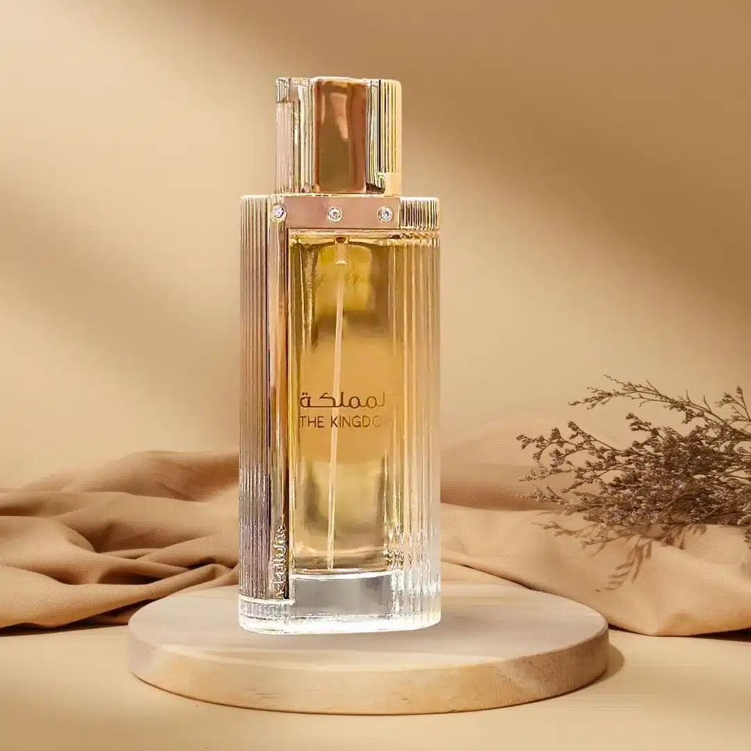 The Kingdom For Women 100ml Eau de Parfum by Lattafa perfume bottle close up.