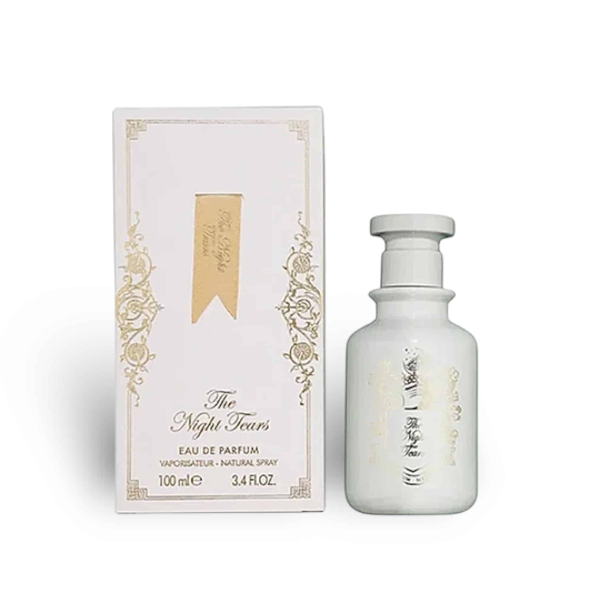 The Night Tears 100ml Eau de Parfum by Fragrance World bottle and box
