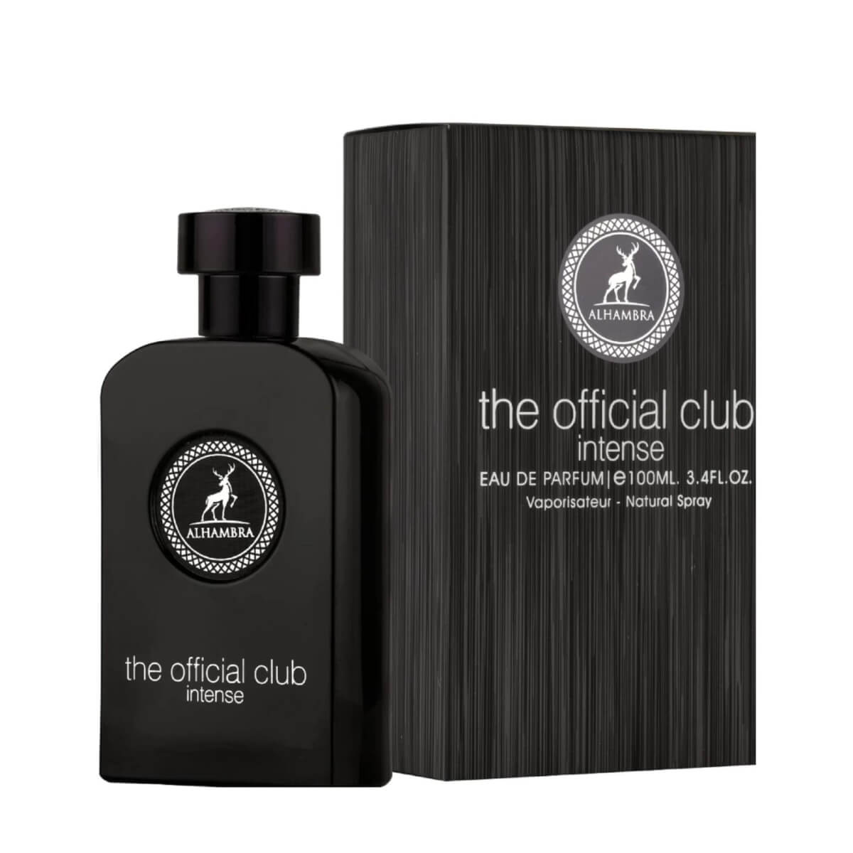 The Official Club Intense 100ml Eau de Parfum by Maison Alhambra bottle and box