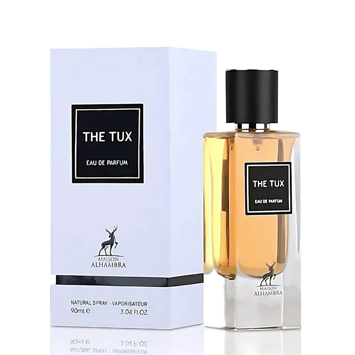 The Tux 90ml Eau de Parfum by Maison Alhambra bottle and box