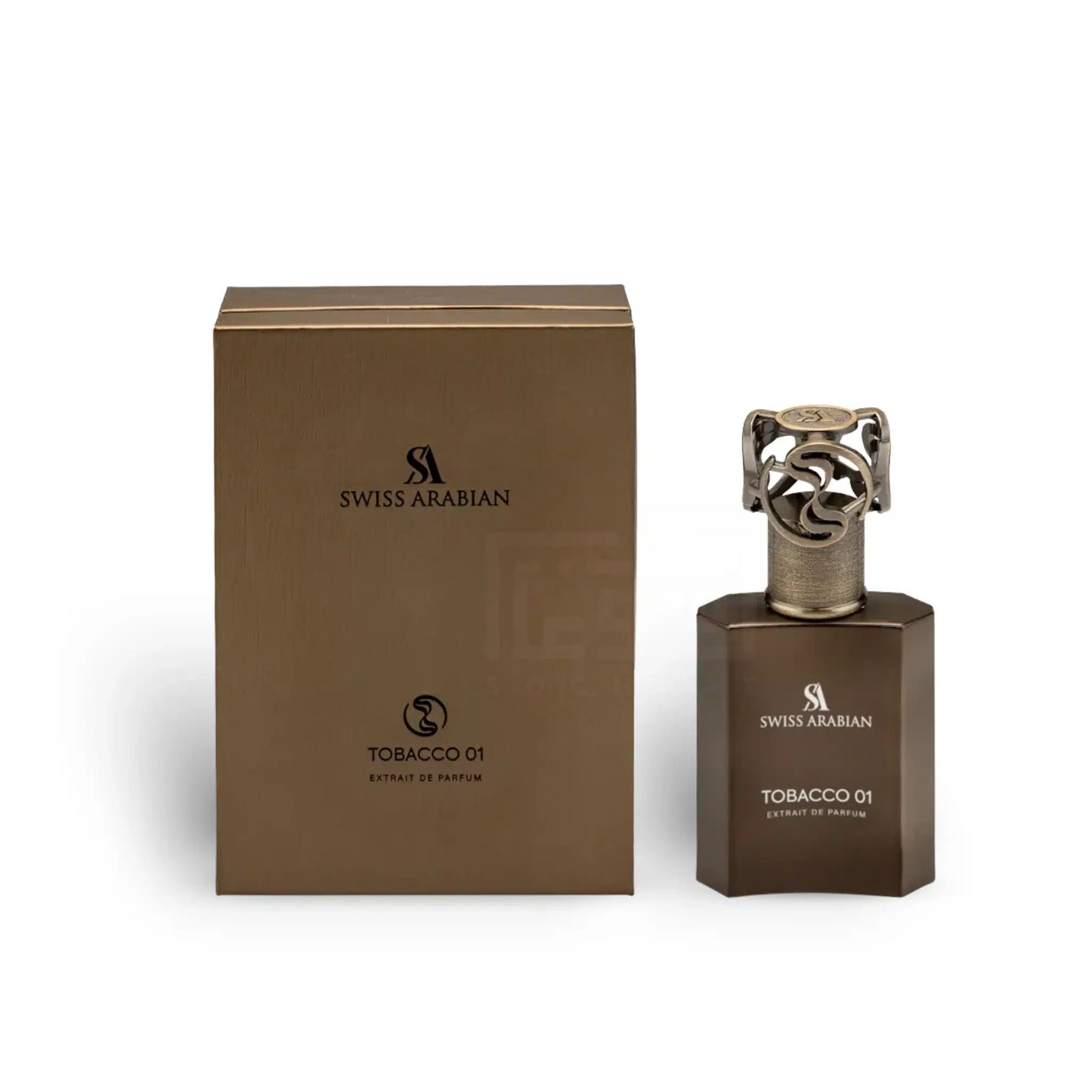 Tobacco 01 50ml Extrait de Parfum by Swiss Arabian bottle and box