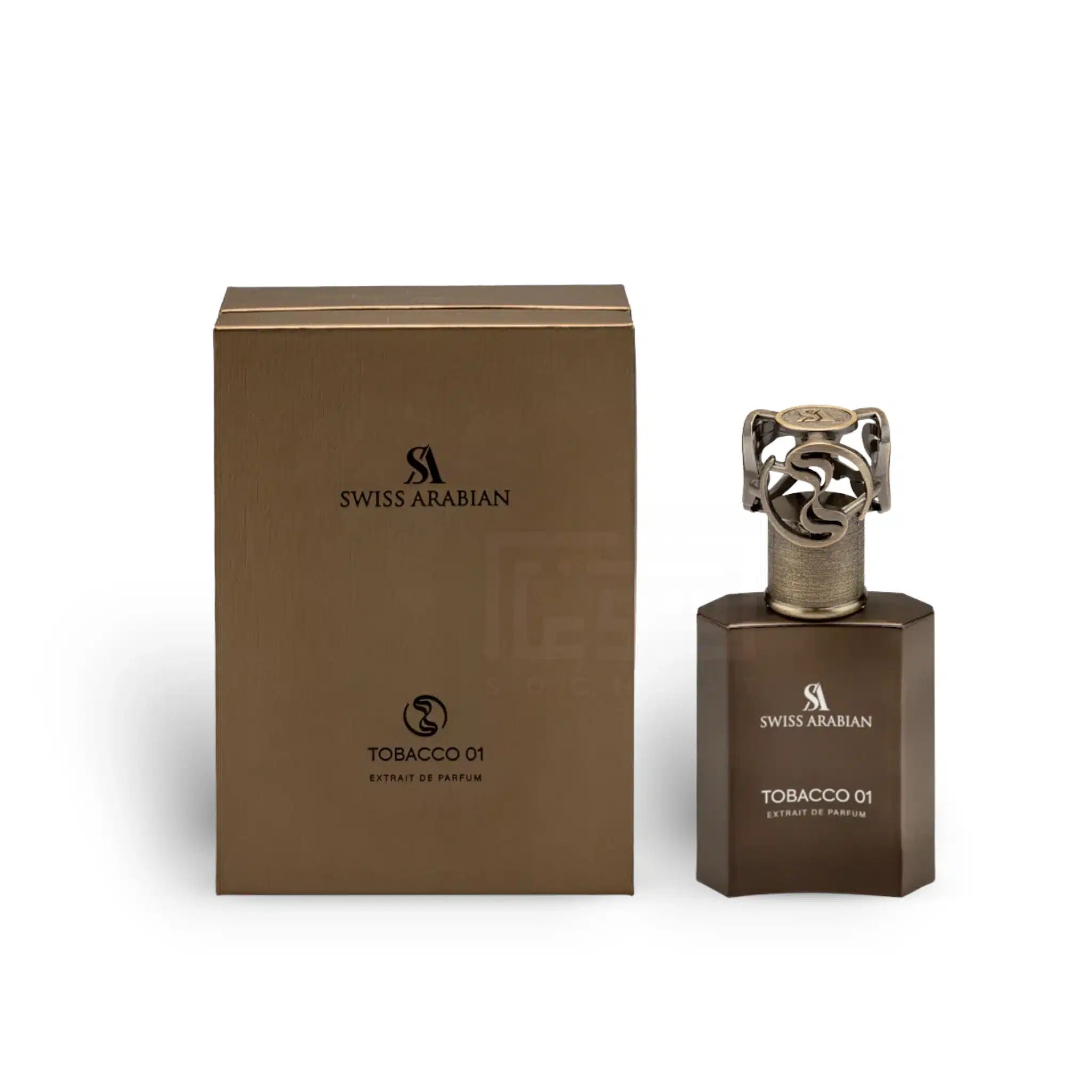 Tobacco 01 50ml Extrait de Parfum by Swiss Arabian bottle and box