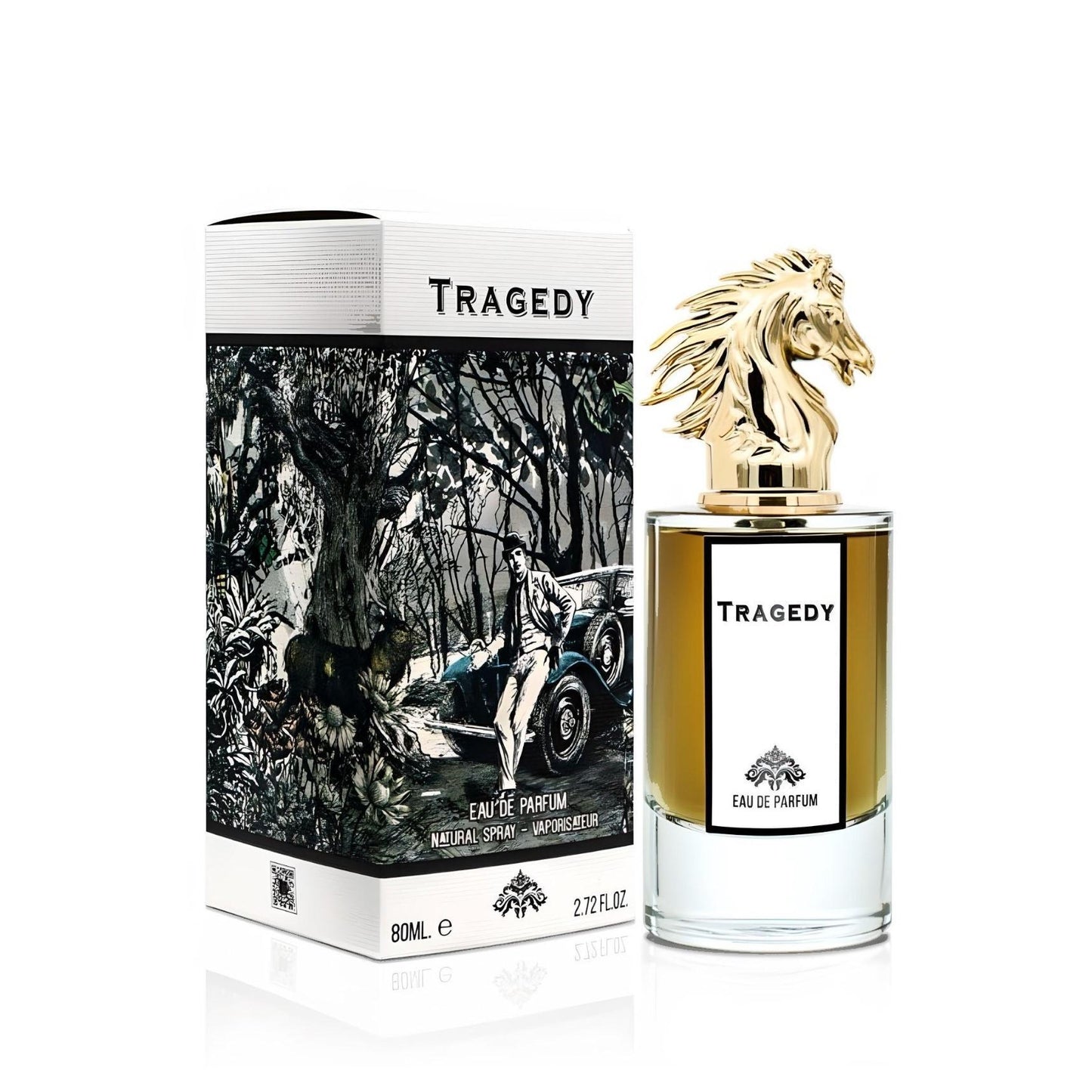 Tragedy 80ml Eau de Parfum by Fragrance World bottle and box